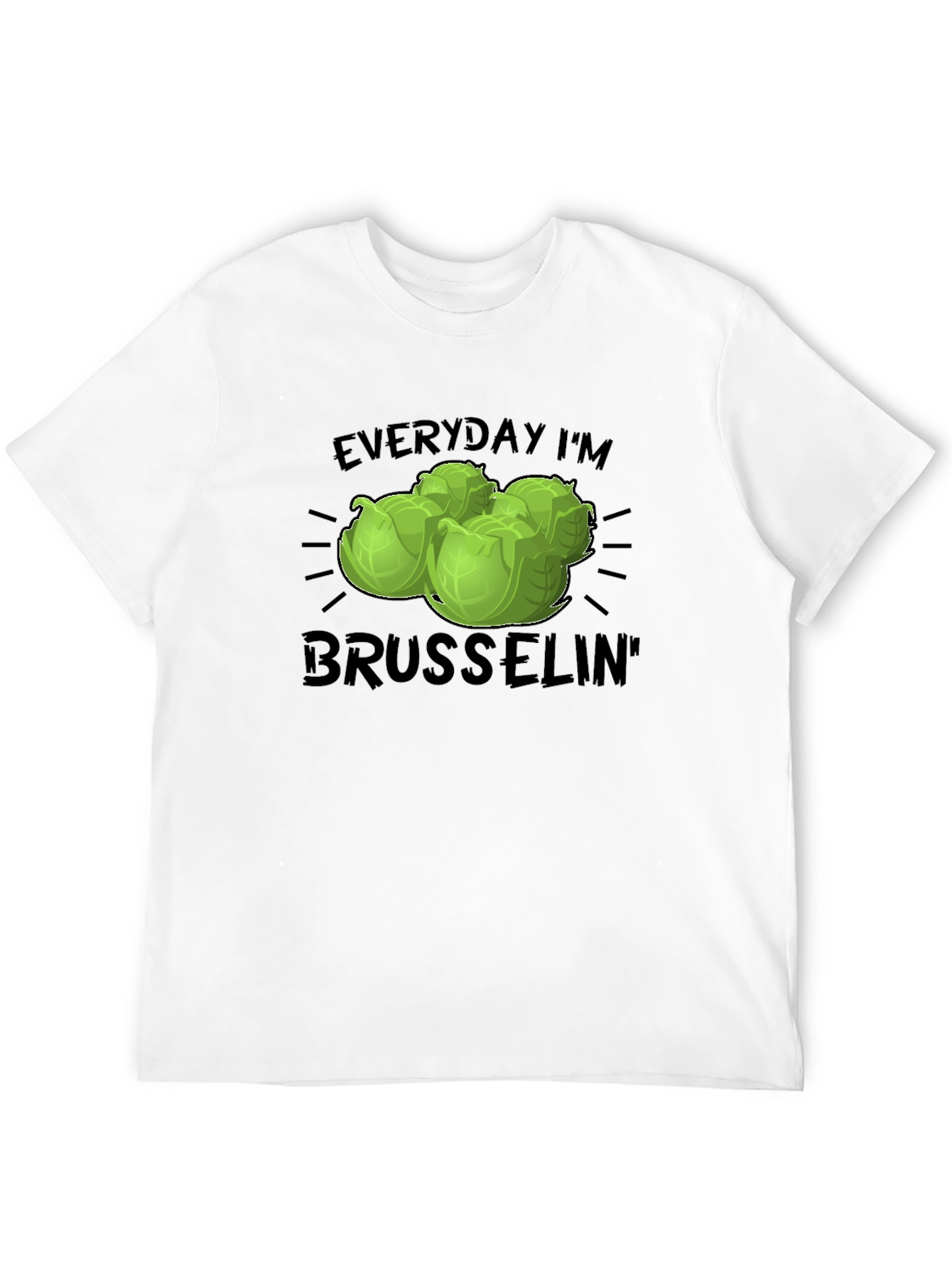 Black Everyday I'm Brussels Sprouts T-Shirt view 12