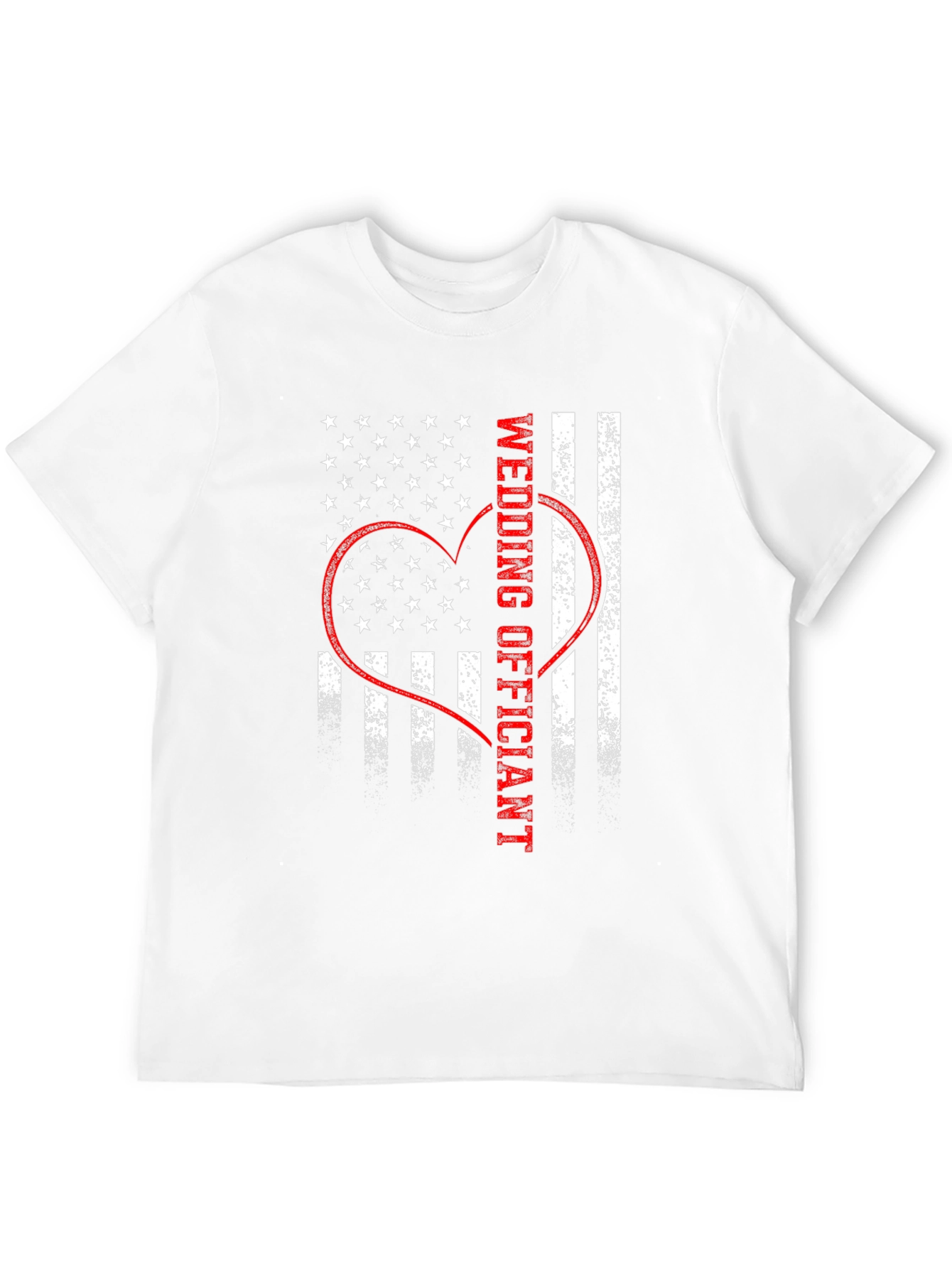 Black Wedding Officiant American Flag Heart Graphic T-Shirt view 12