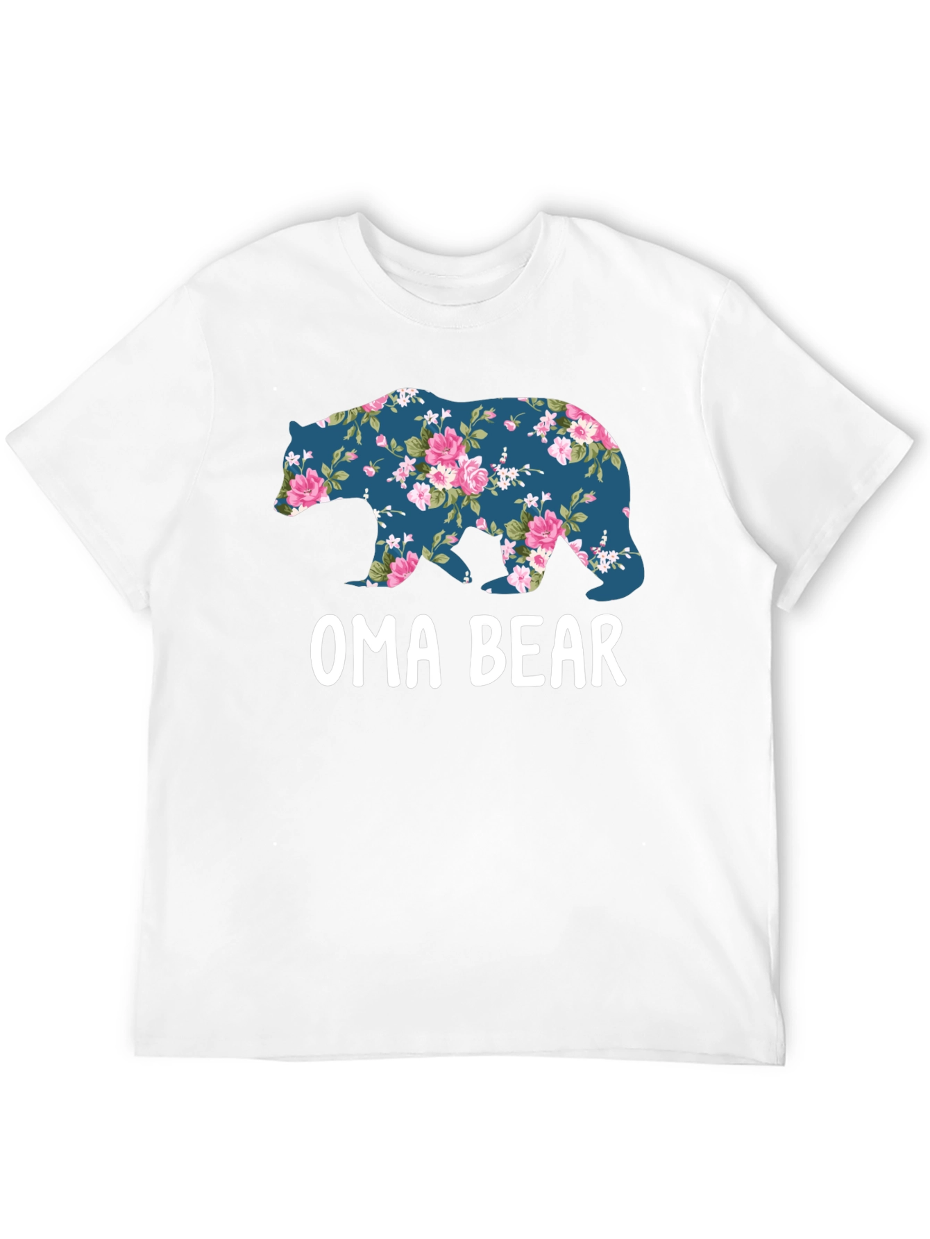Black Oma Bear Floral Print T-Shirt view 12