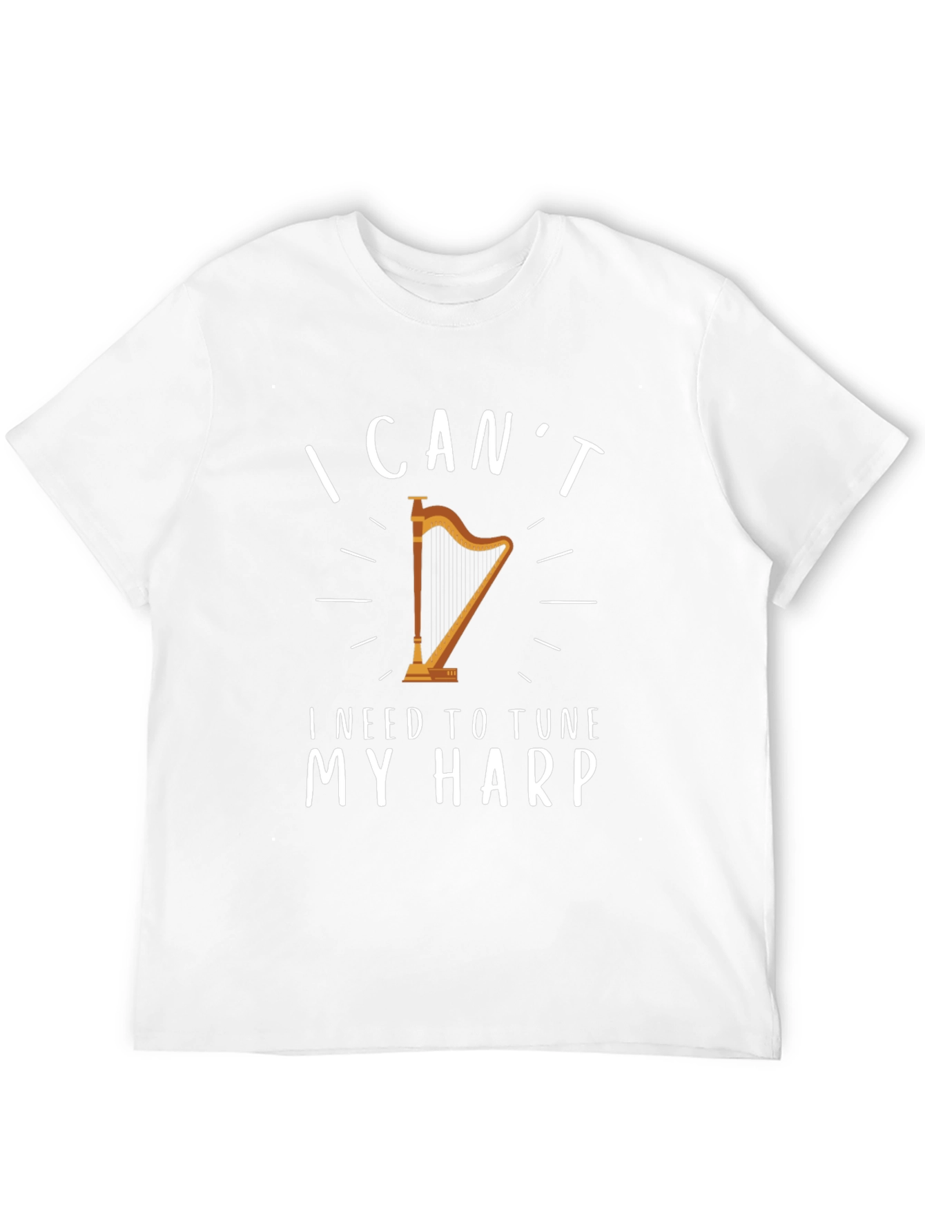 Black I Can't - I Need to Tune My Harp Graphic T-Shirt view 12