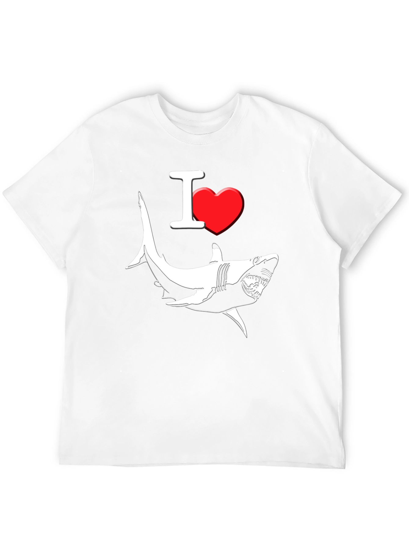 Black I Love Sharks Graphic T-Shirt view 12