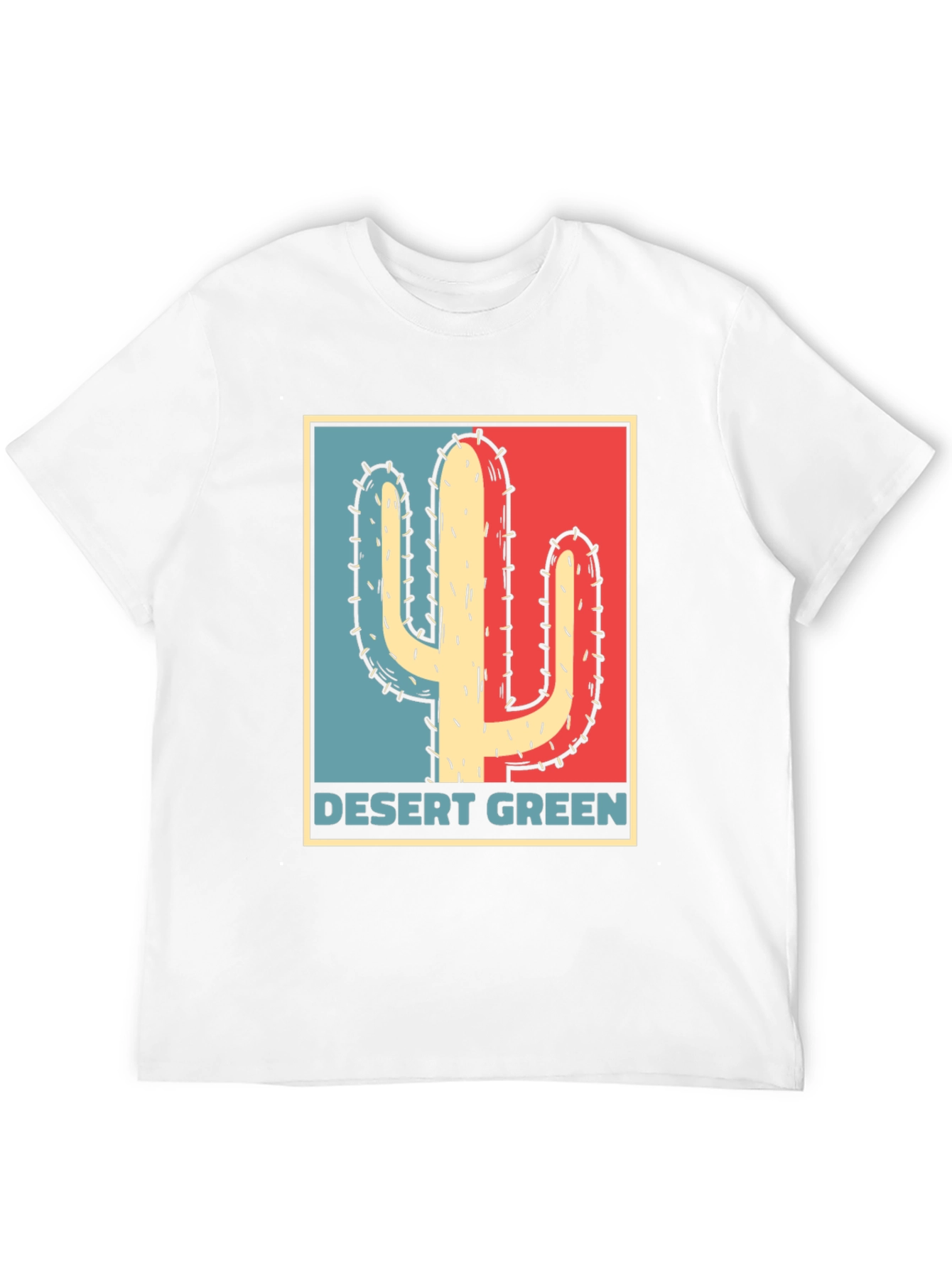 Black Desert Green Cactus T-Shirt - Retro Graphic Tee view 12