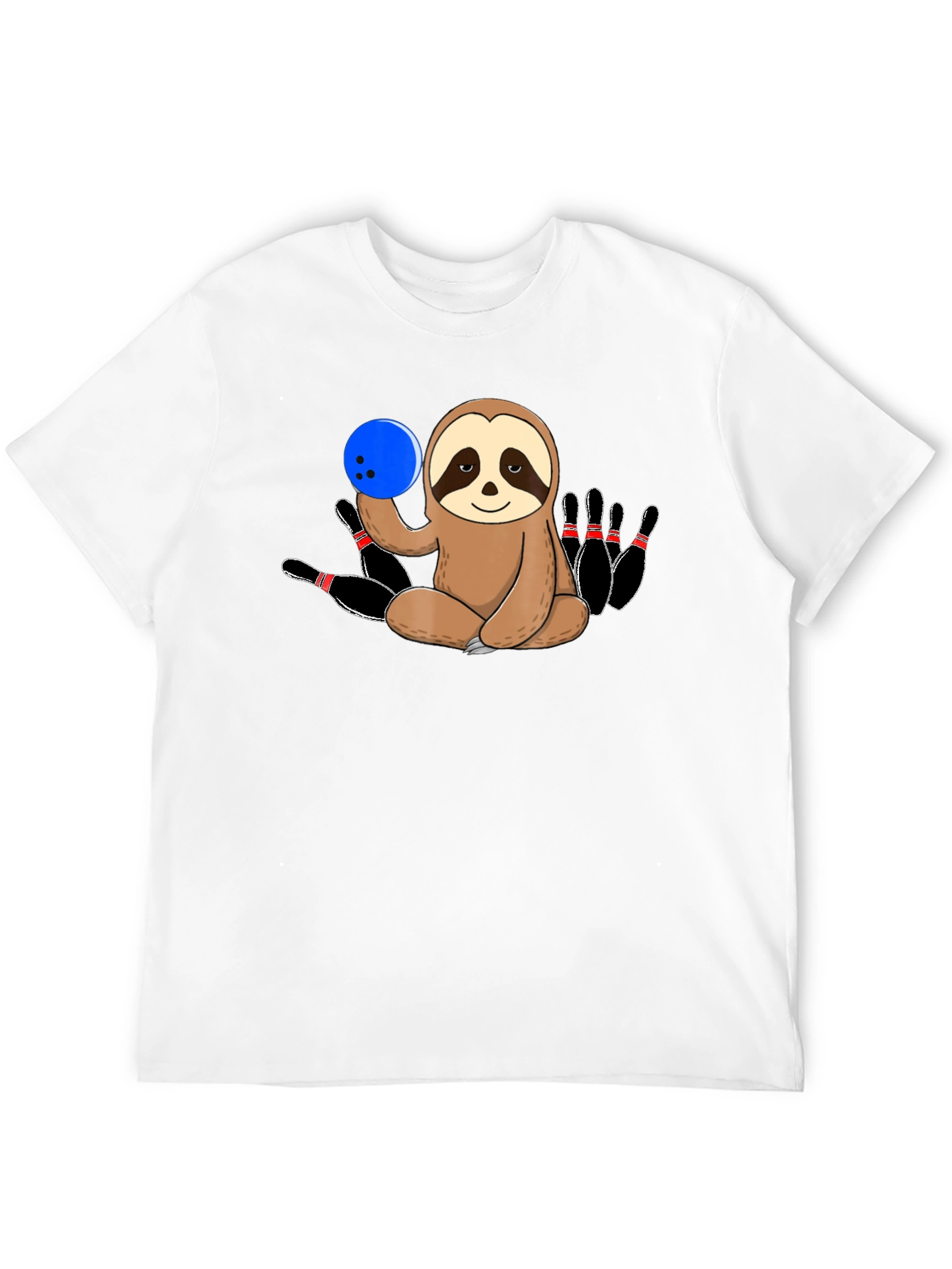 Black Sloth Bowling T-Shirt Funny Bowling Pin Tee view 12