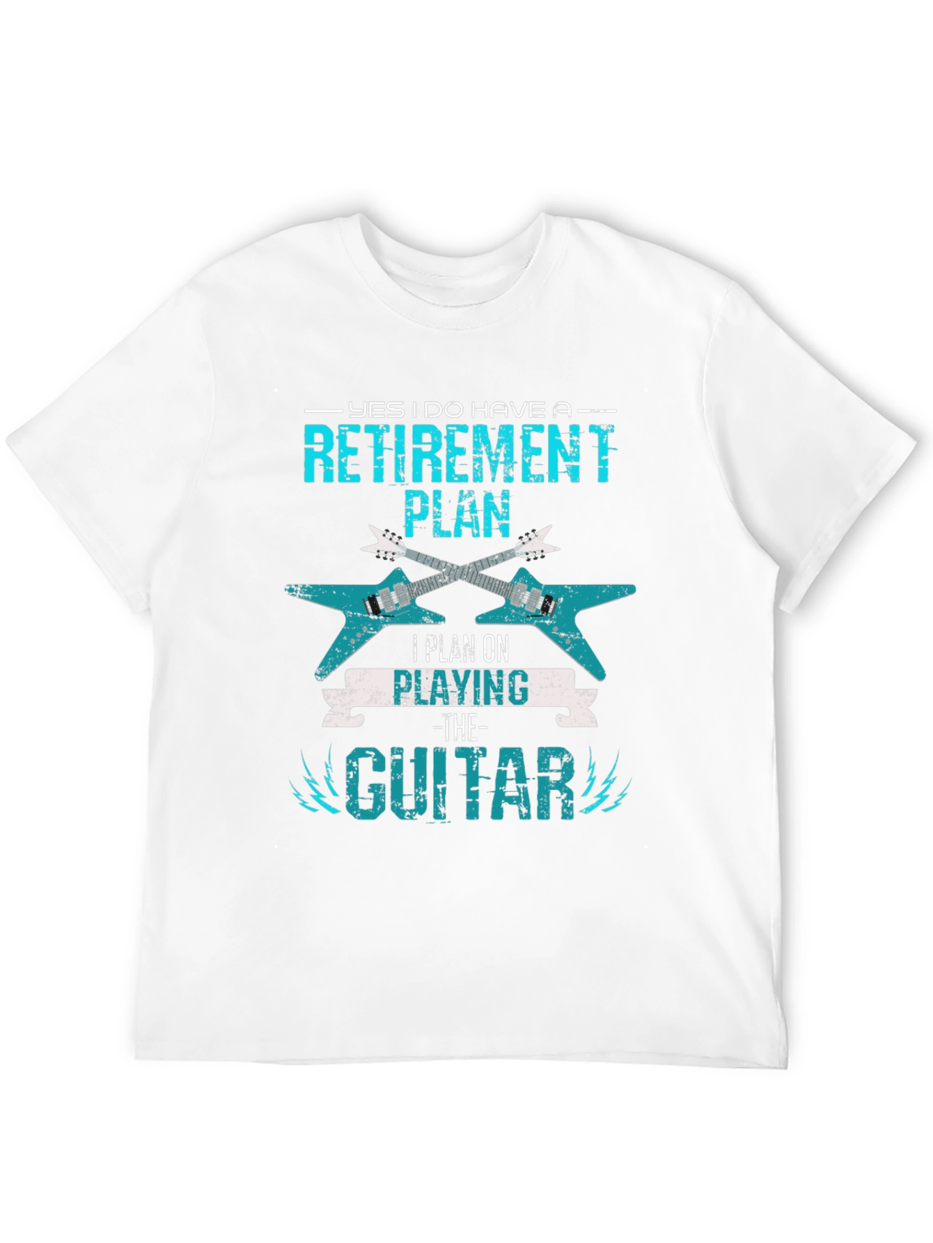 Black Retirement Guitar Player T-Shirt view 12