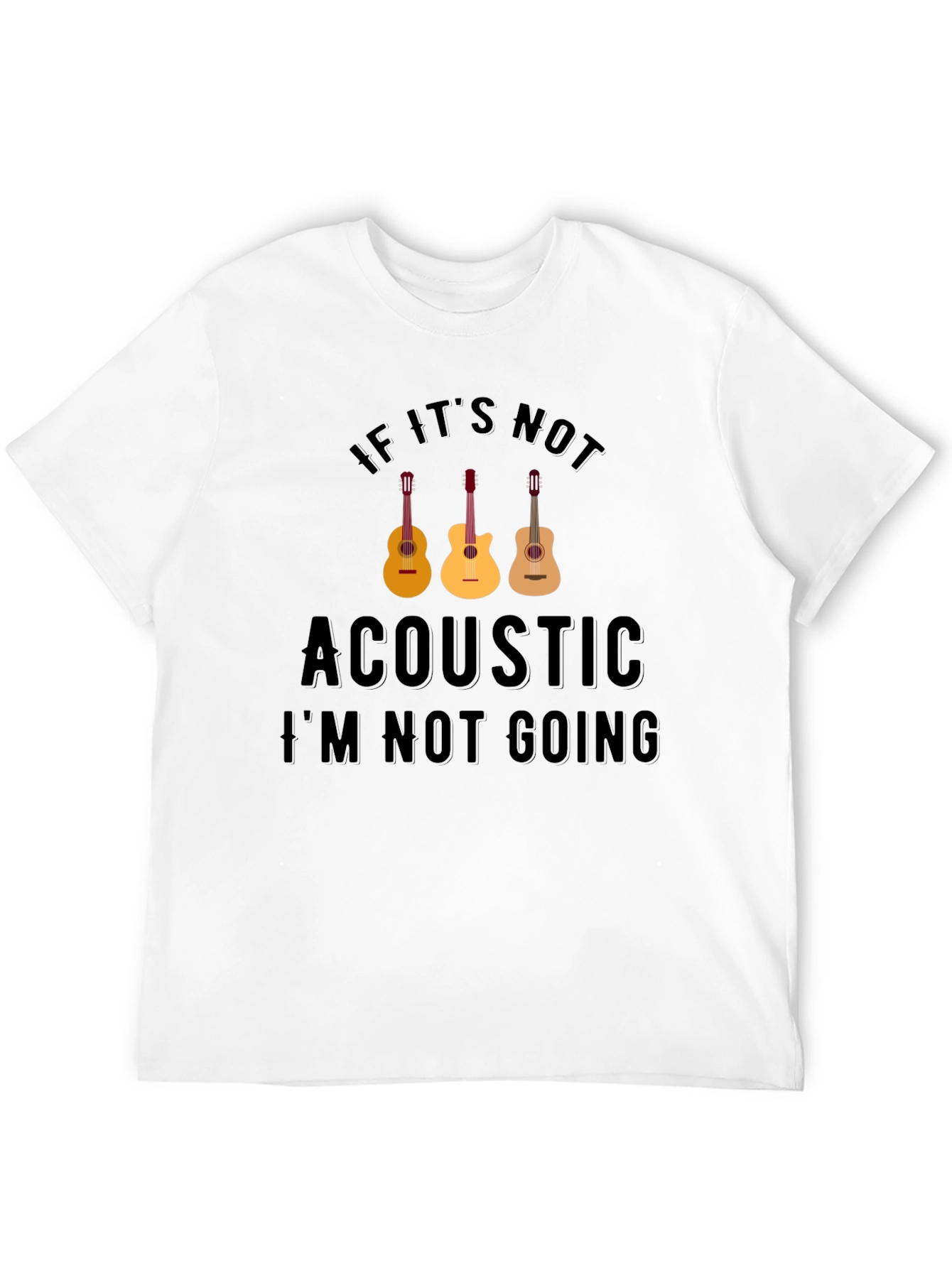 Black Acoustic Music T-Shirt view 12