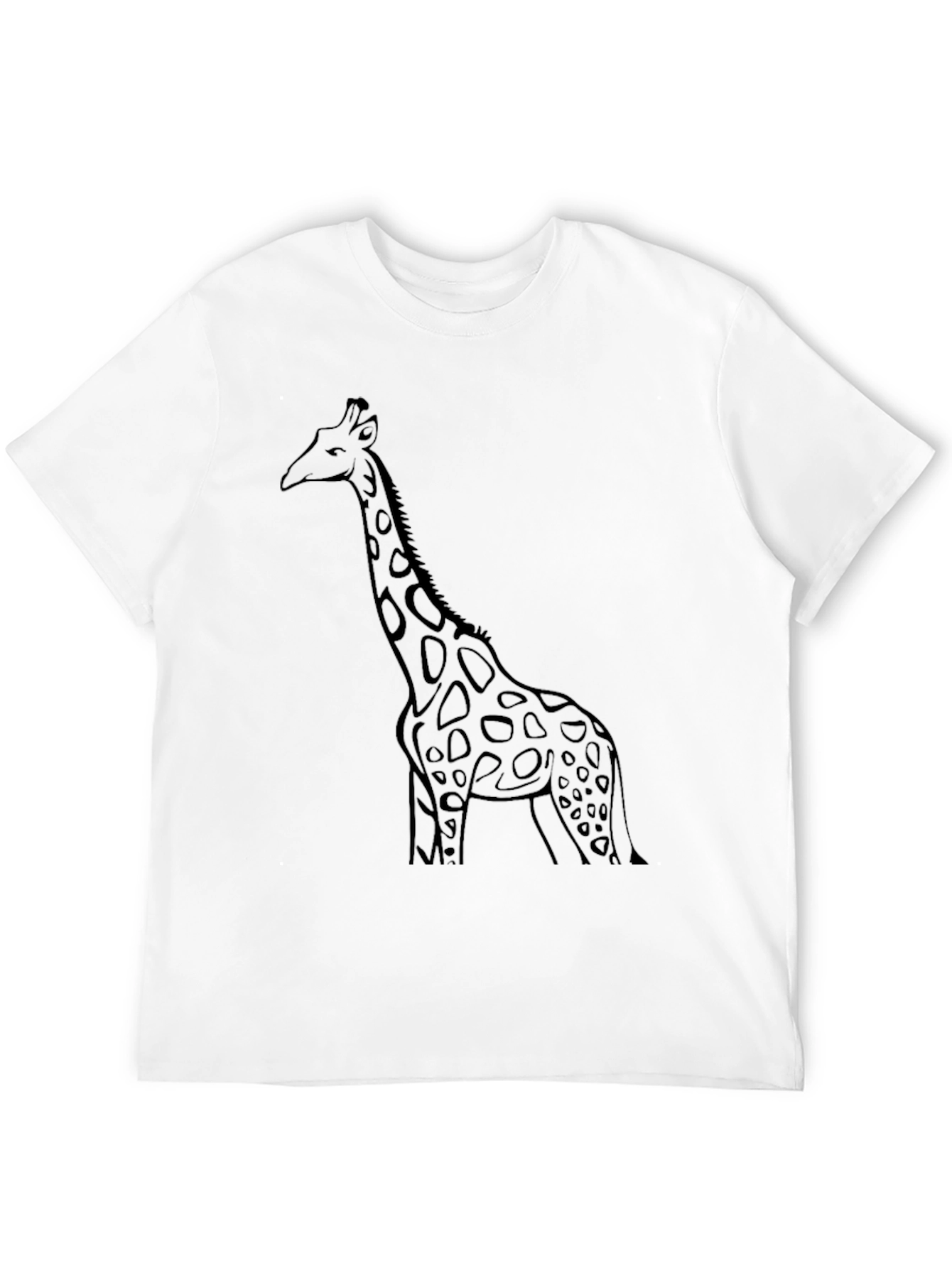 Black Giraffe Graphic Tee - Black Cotton Casual T-Shirt view 12