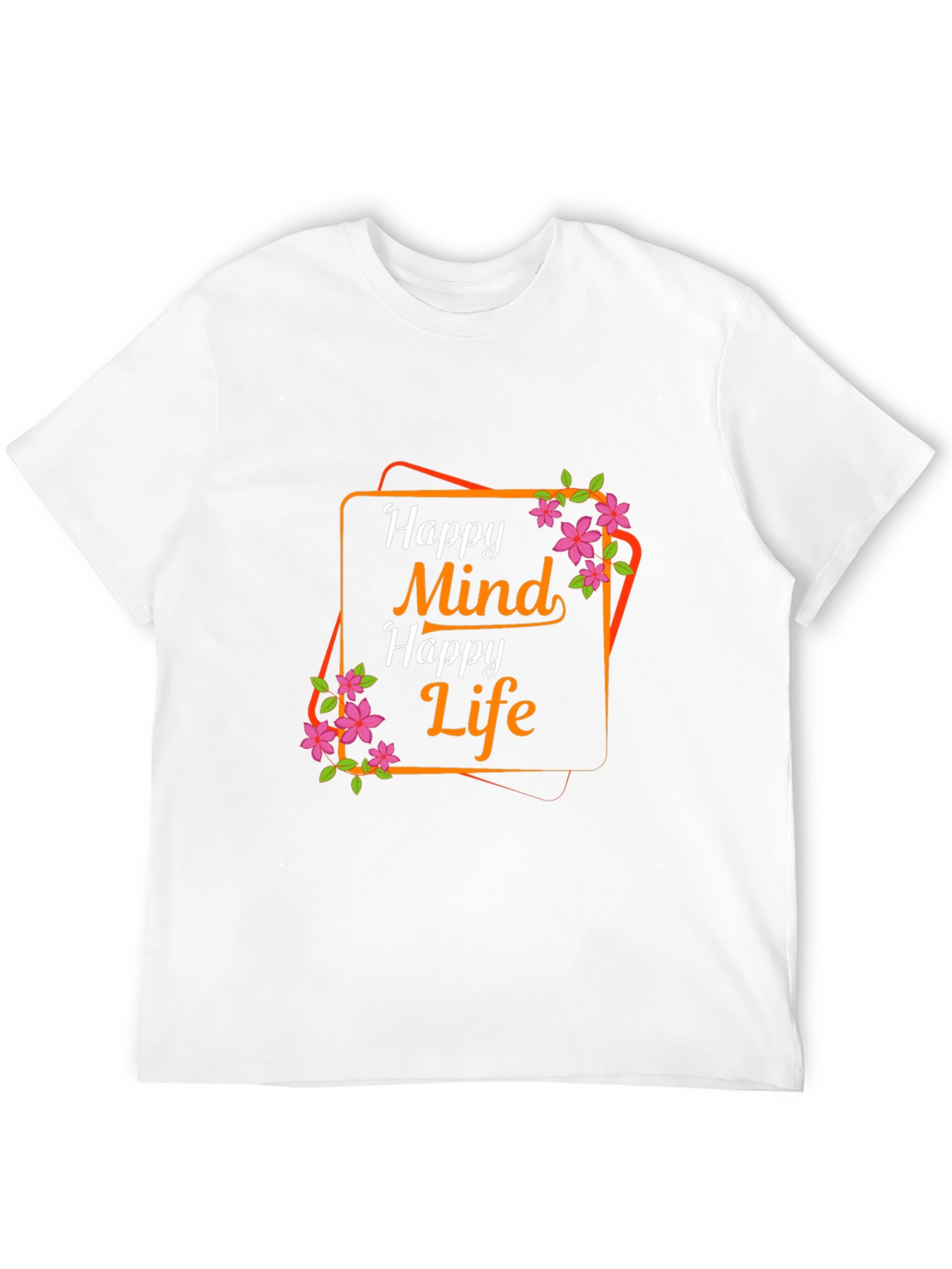 Black Happy Mind Happy Life Graphic Tee view 12