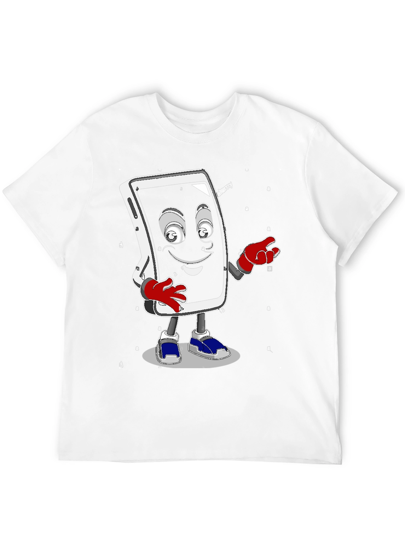 Black Funny Smartphone Character Graphic T-Shirt view 12