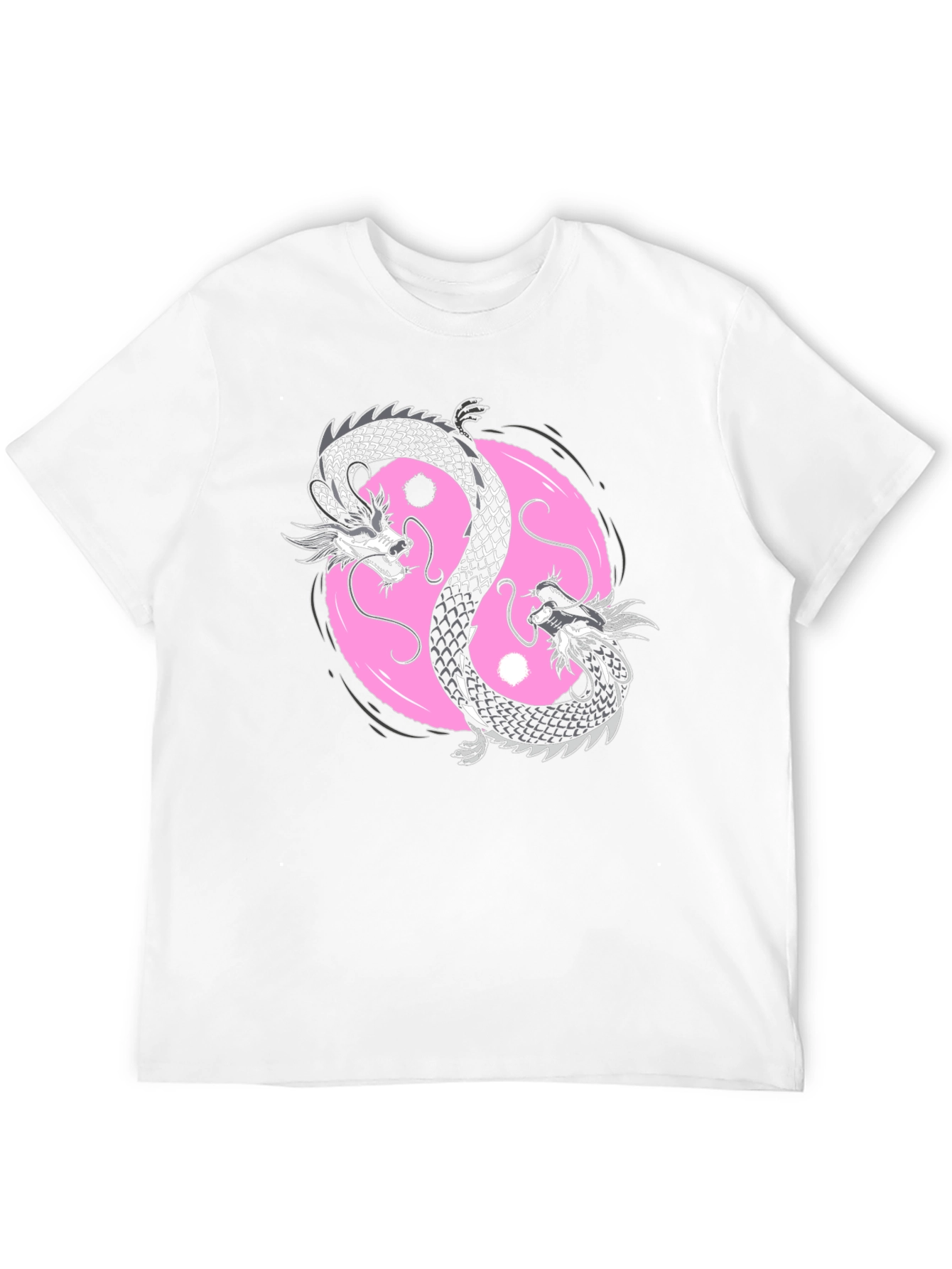 Black Yin Yang Dragon Graphic Tee - Black Cotton Blend view 12