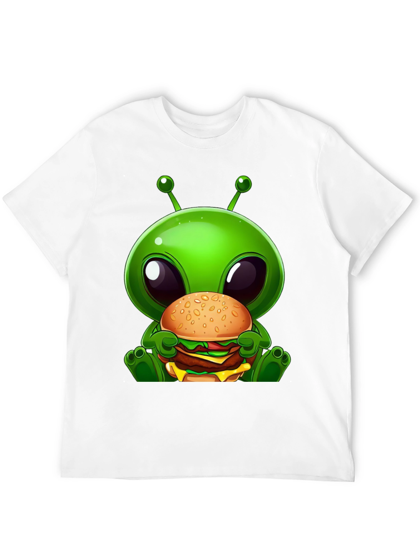 Black Alien Burger Graphic T-Shirt view 12