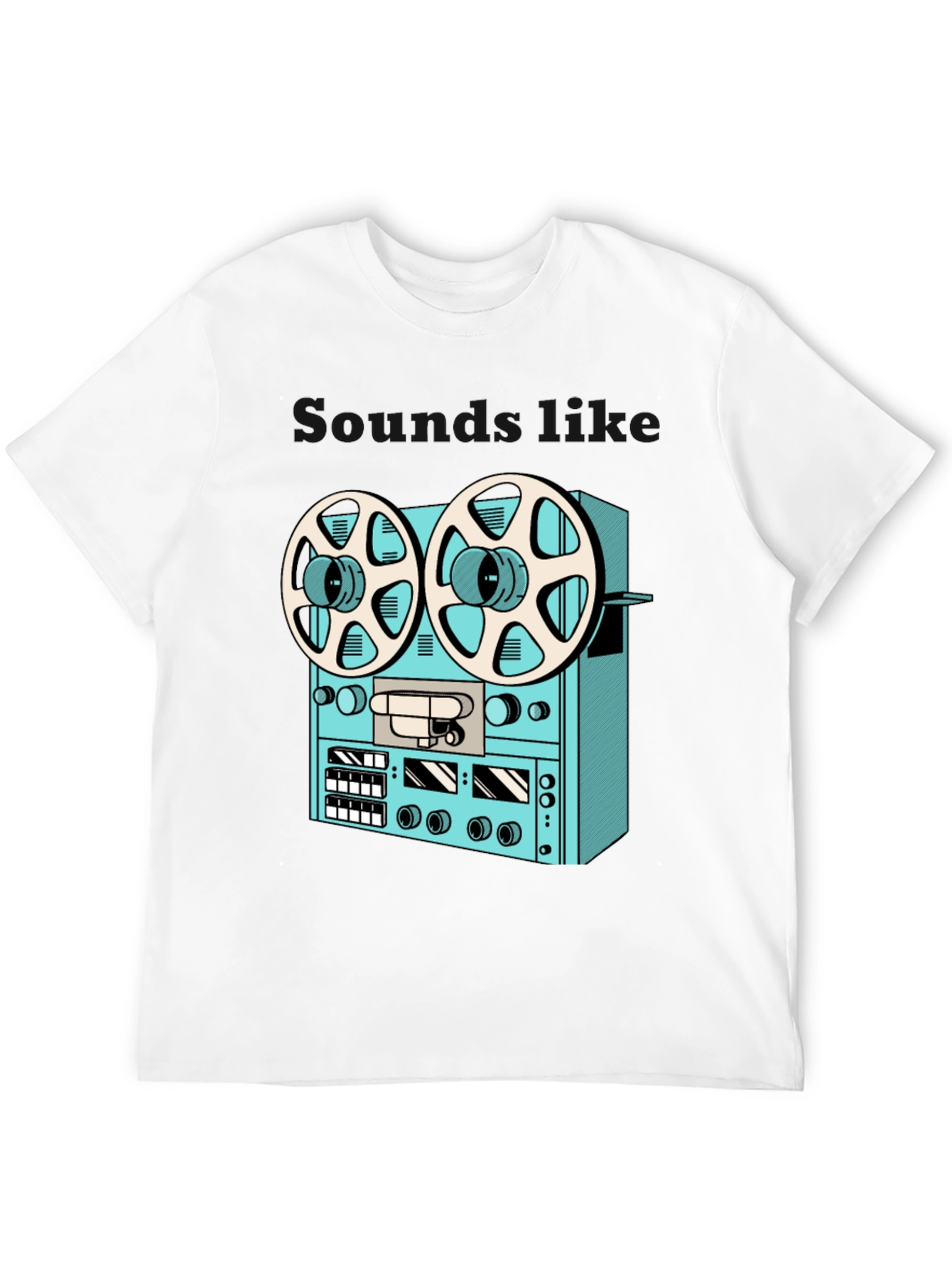 Black Vintage Reel-to-Reel T-Shirt - Retro Audio Style view 12