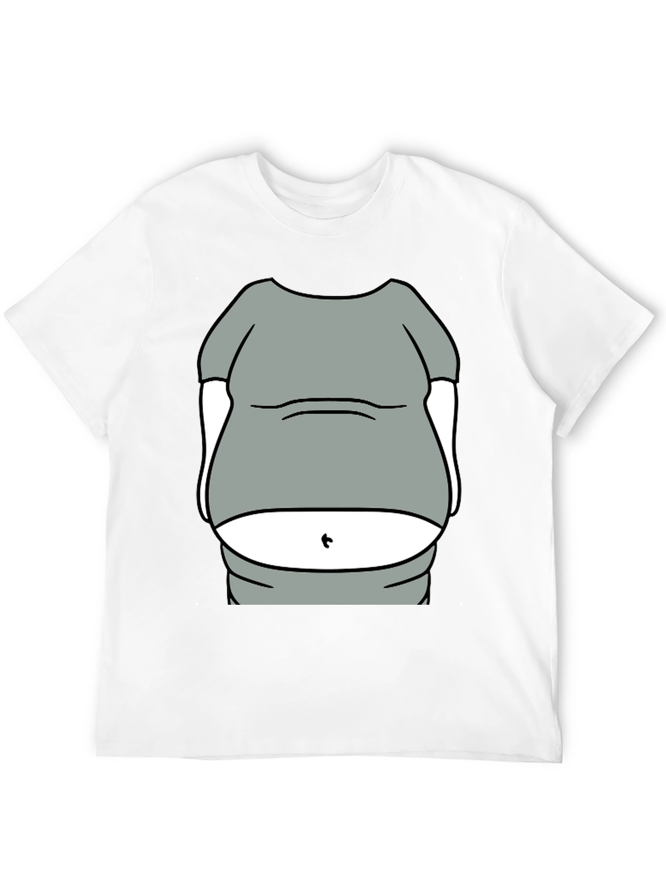 Black Humorous Belly T-Shirt - Funny Graphic Tee view 12