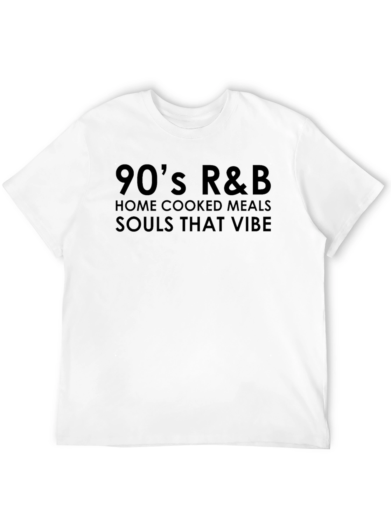 Black 90's R&B Home Cooked Meals T-Shirt view 12