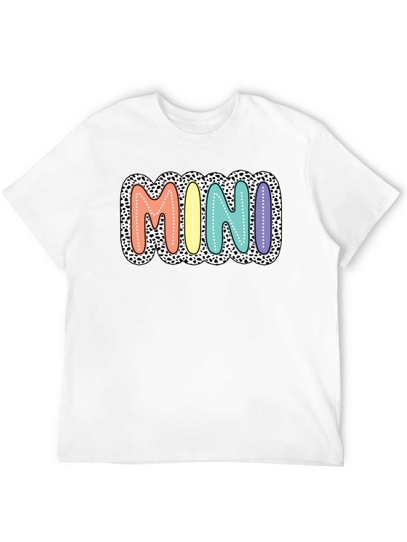 Black Mini Leopard Print Pastel Lettering Graphic Tee view 12