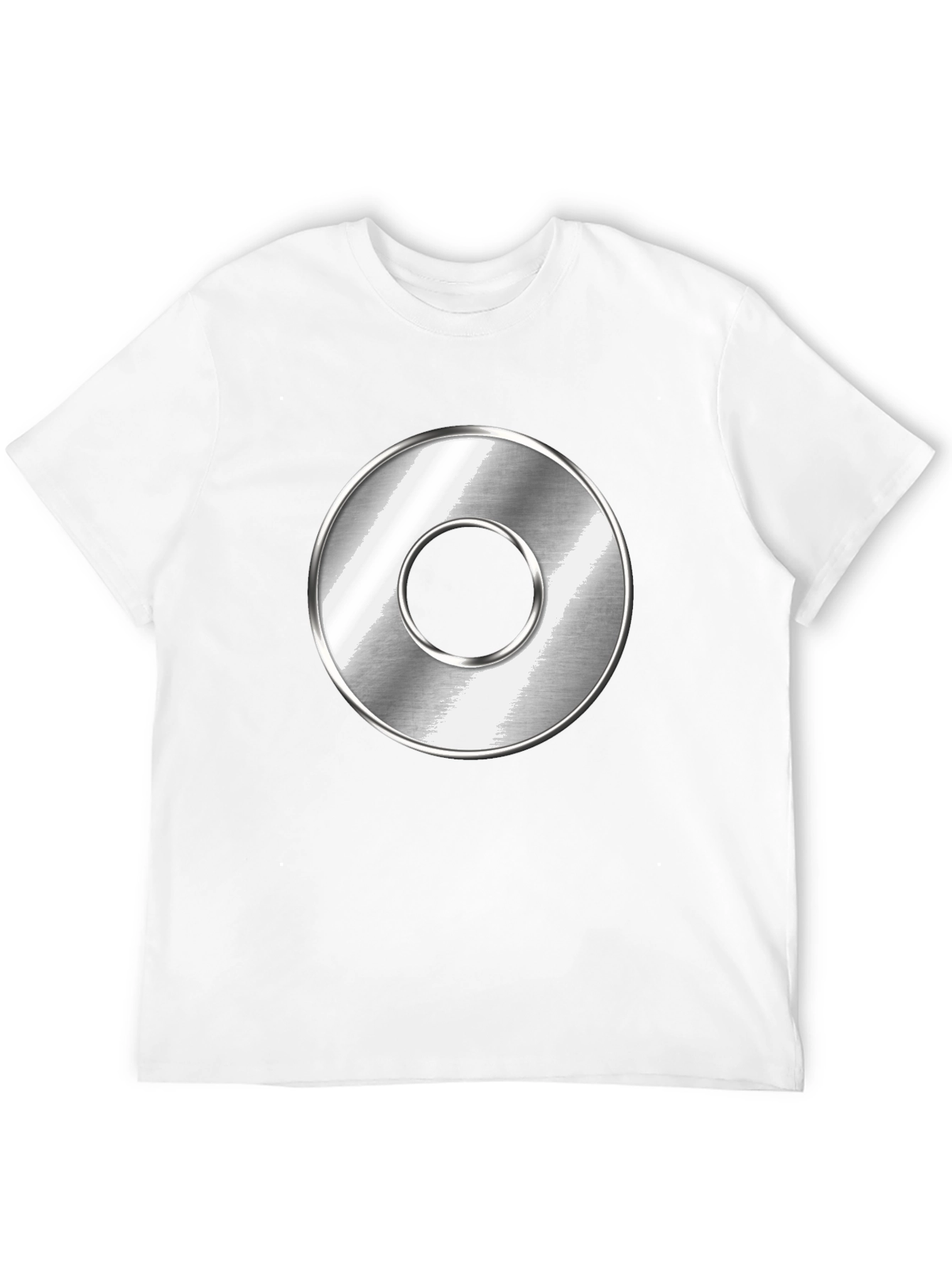 Black Men's Black T-Shirt with Metallic Circle Design view 12