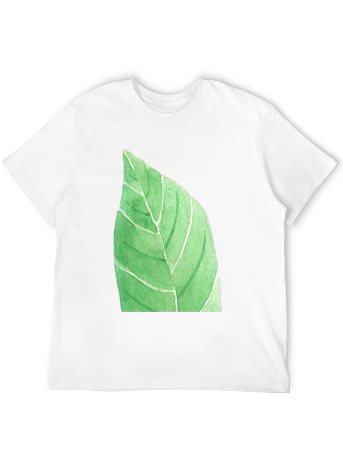 Black Leaf Graphic Black T-Shirt - Nature Inspired Casual Wear view 12