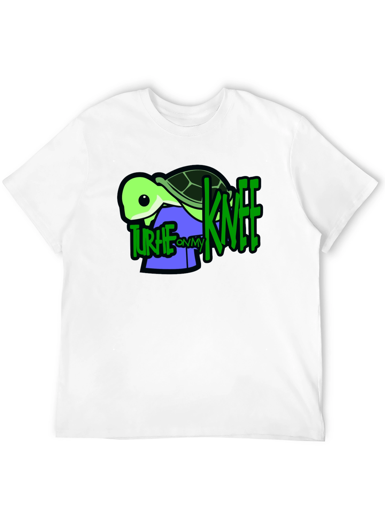 Black Turtle On My Knee Graphic T-Shirt view 12