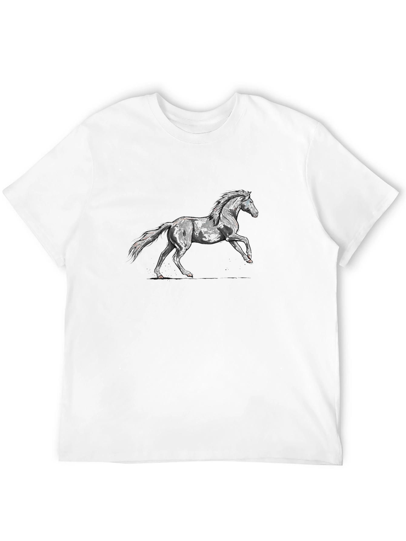 Black Black T-Shirt with Horse Graphic view 12