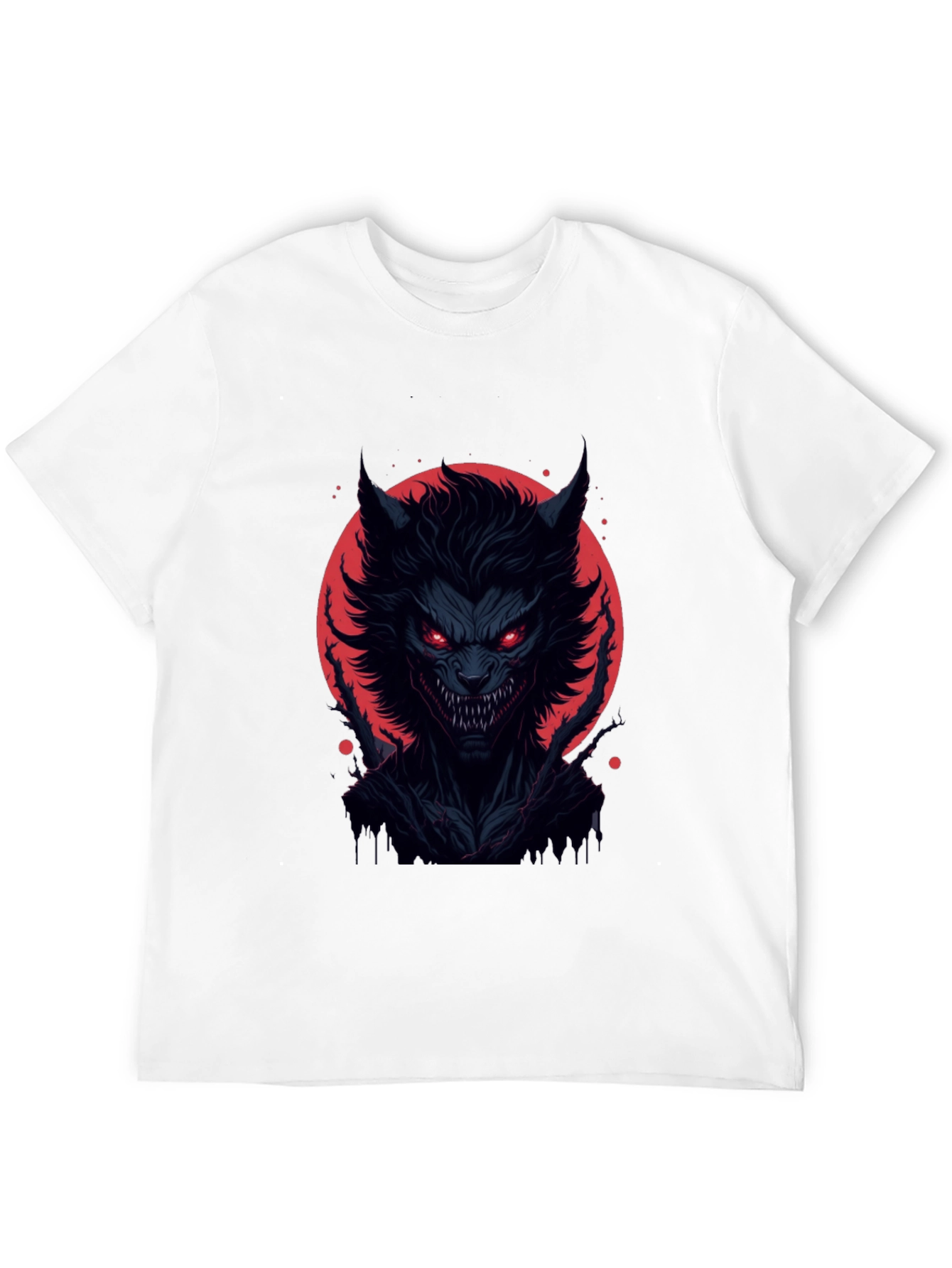 Black Men's Black Werewolf Graphic Tee - Horror Style view 12