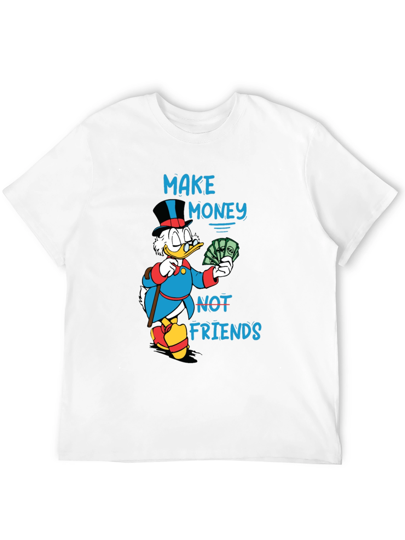 Black Make Money Not Friends Graphic T-Shirt view 12