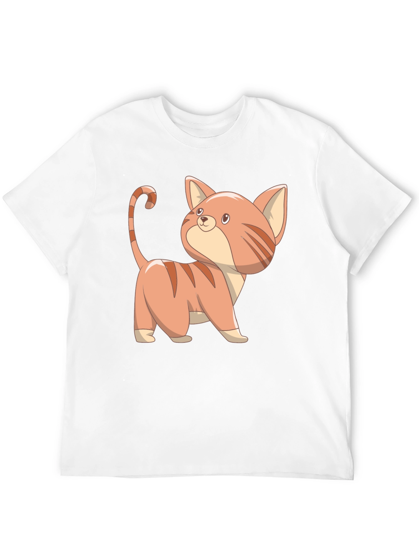 Black Cute Cartoon Cat Black T-Shirt view 12