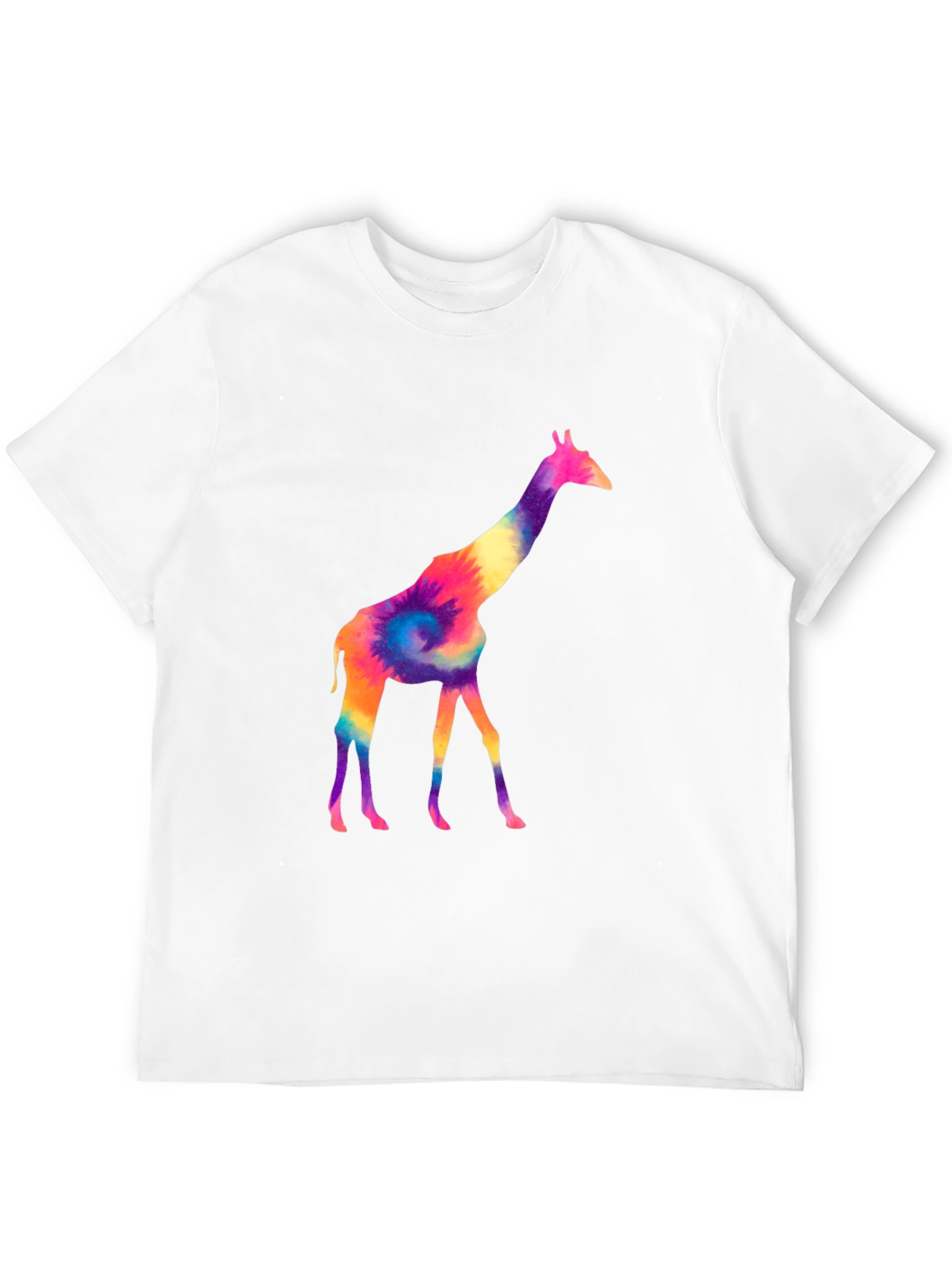 Black Colorful Giraffe Tie Dye Graphic Tee - Black view 12
