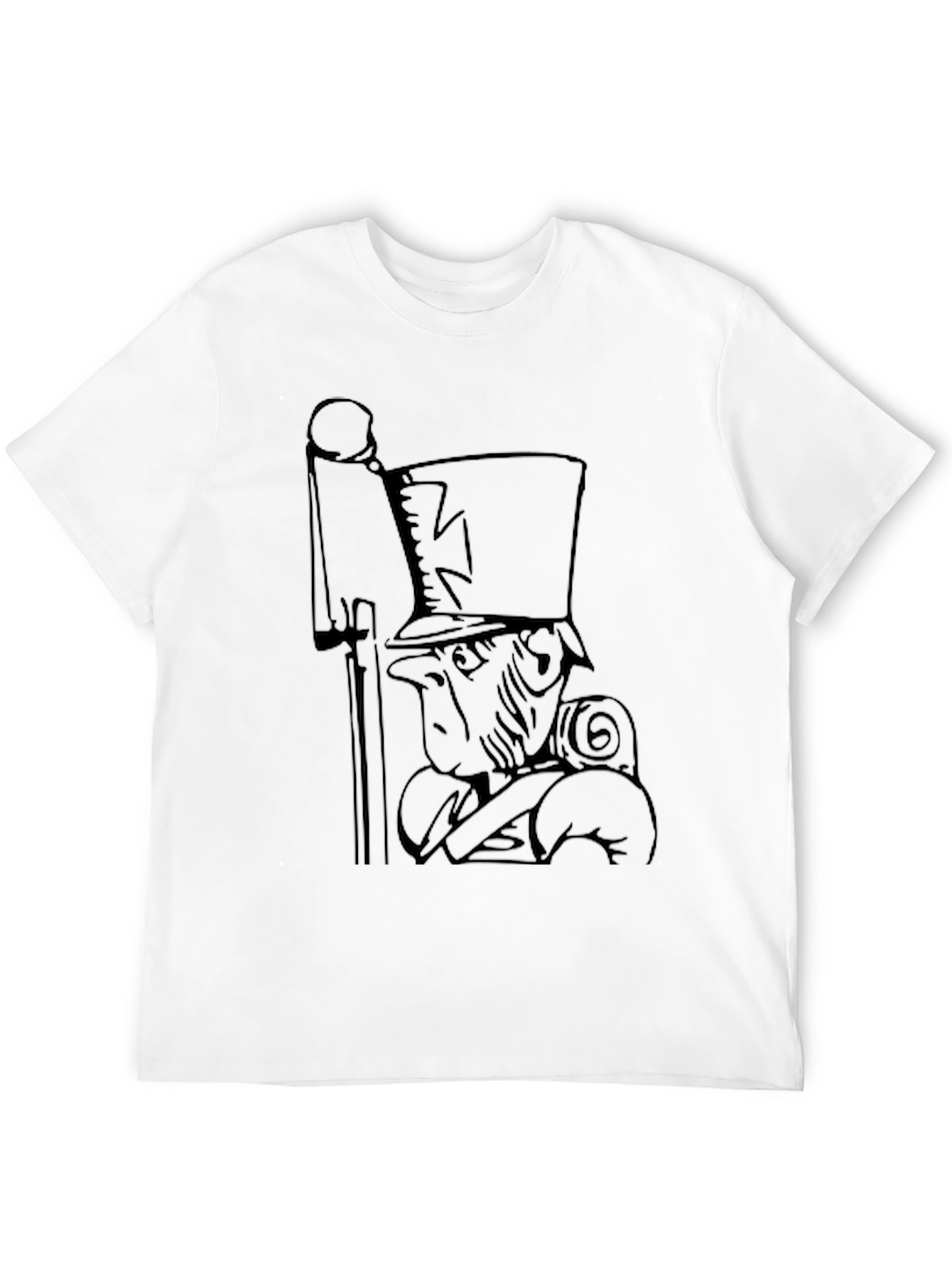 Black Novelty Cartoon Soldier Black Graphic Tee view 12