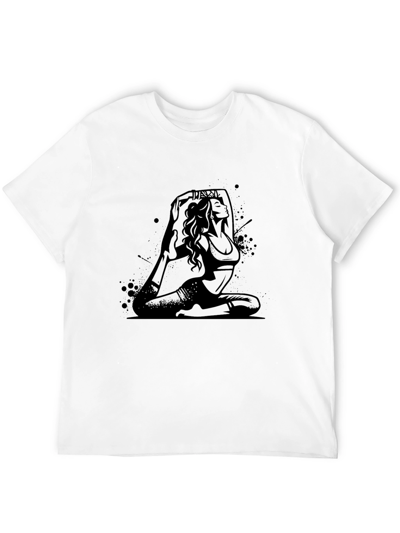 Black Yoga Pose Graphic Print Tee - Black view 12