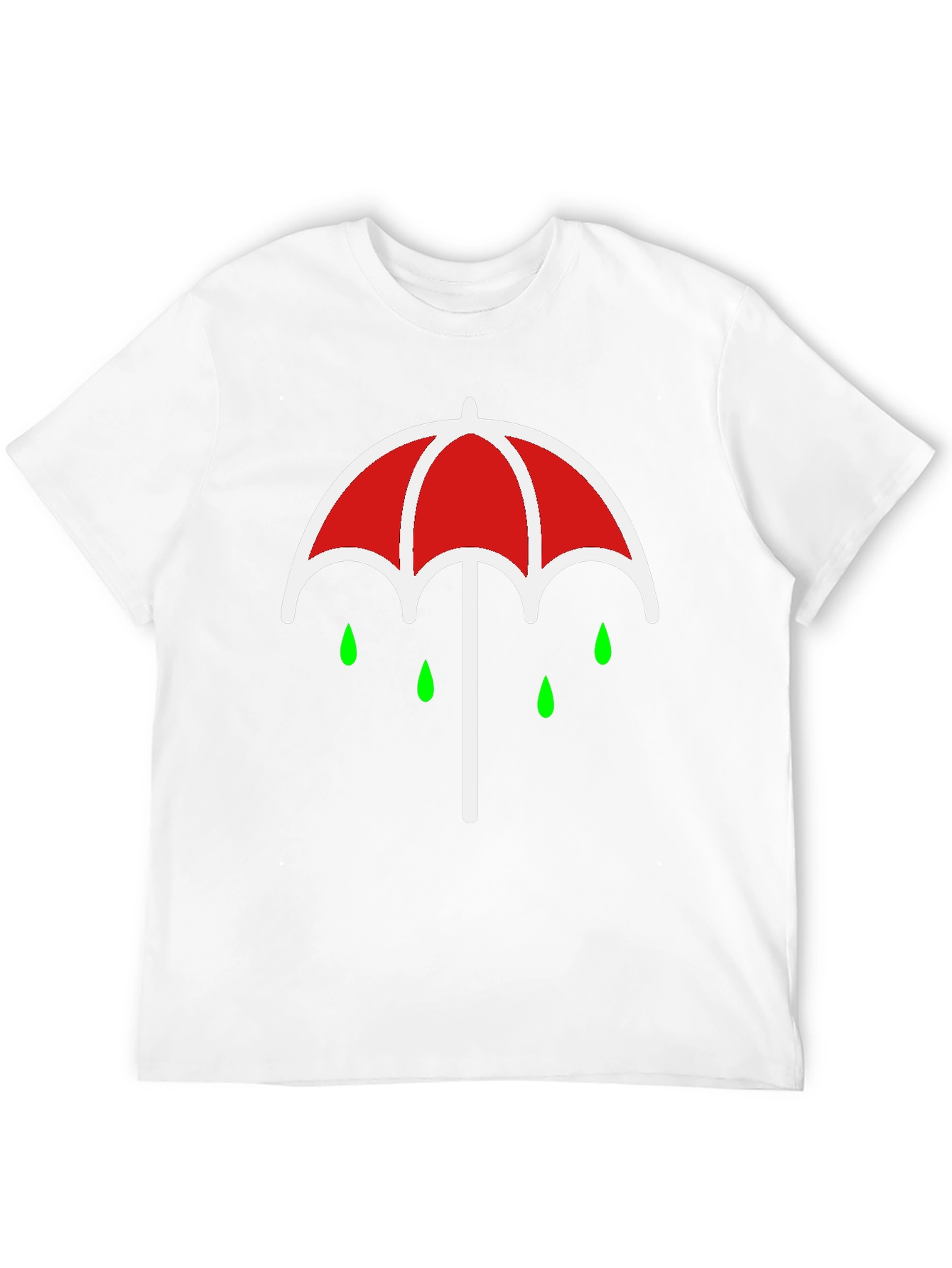 Black Umbrella Rain Drop Graphic T-Shirt - Black view 12