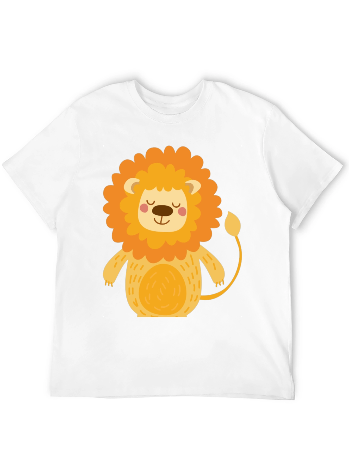 Black Cute Cartoon Lion Black T-Shirt view 12
