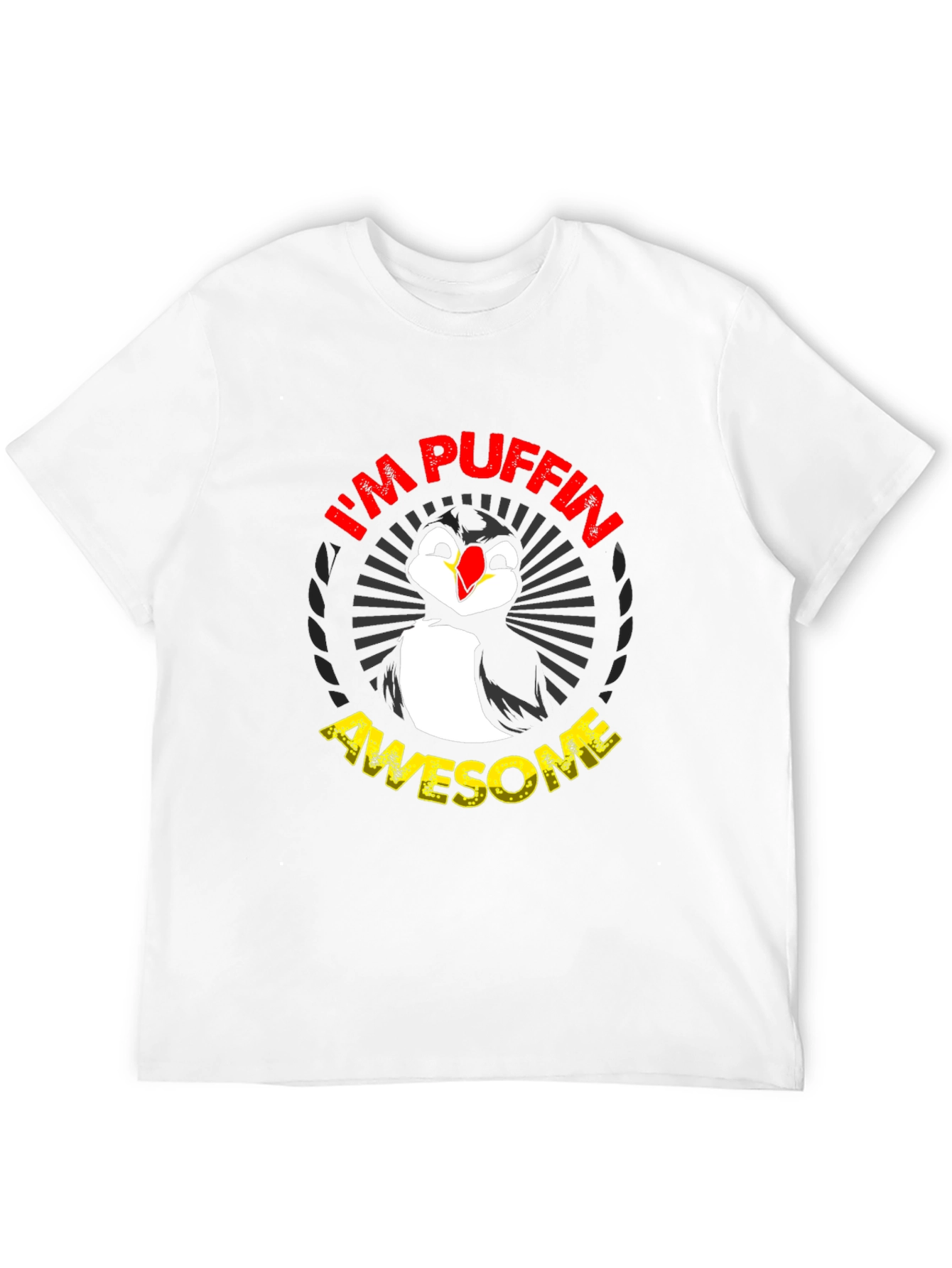 Black I'm Puffin Awesome Graphic T-Shirt view 12