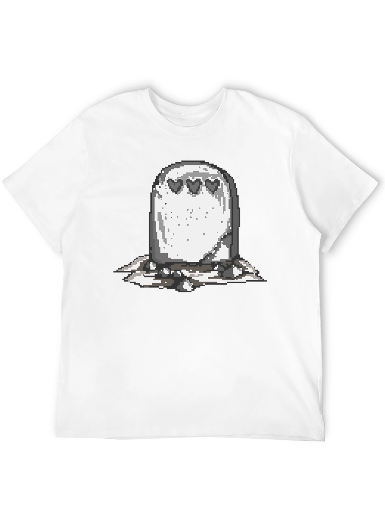 Black Pixel Ghost Heart T-Shirt - Black view 12