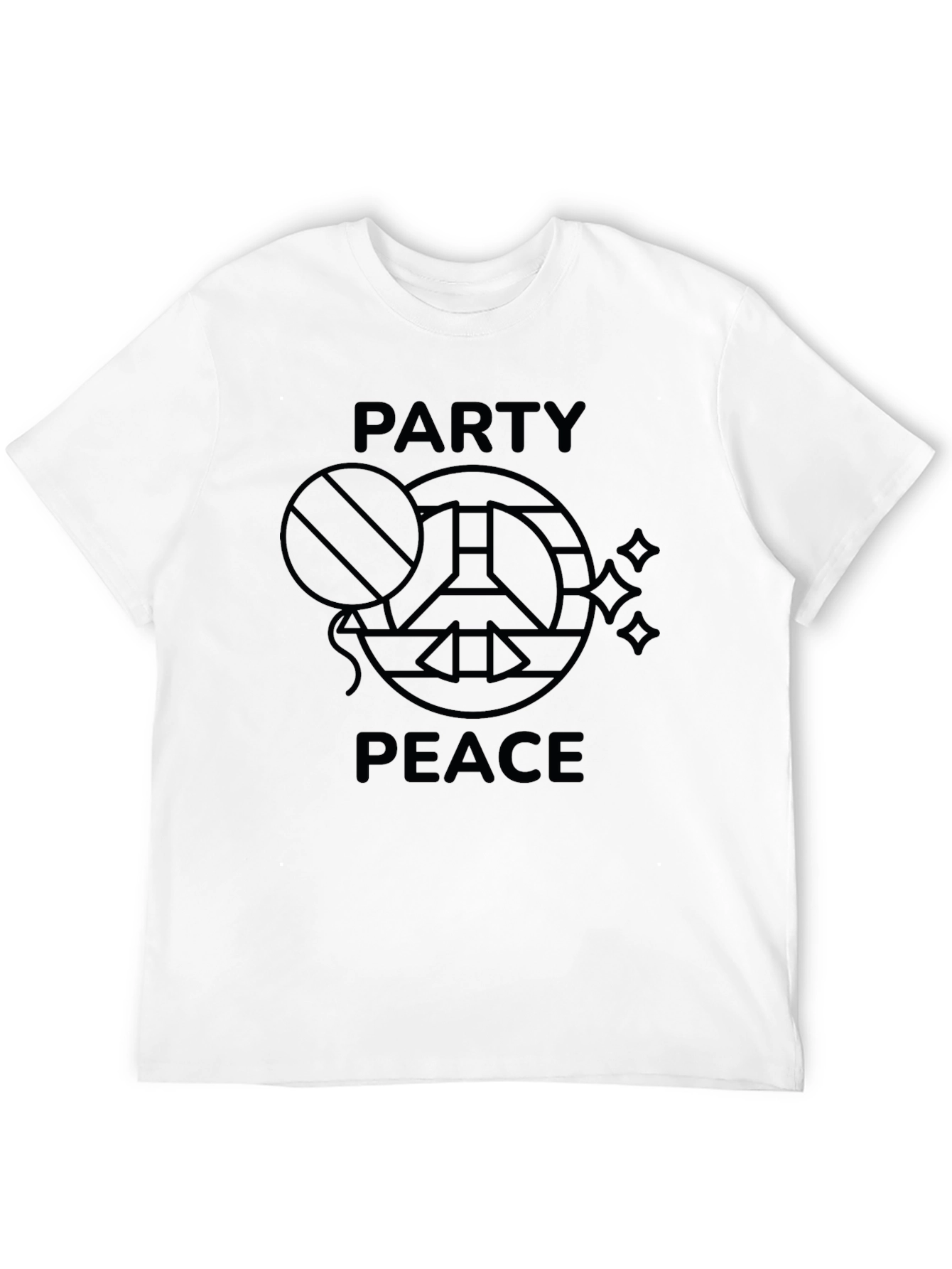 Black Party Peace T-Shirt - Black Graphic Tee view 12