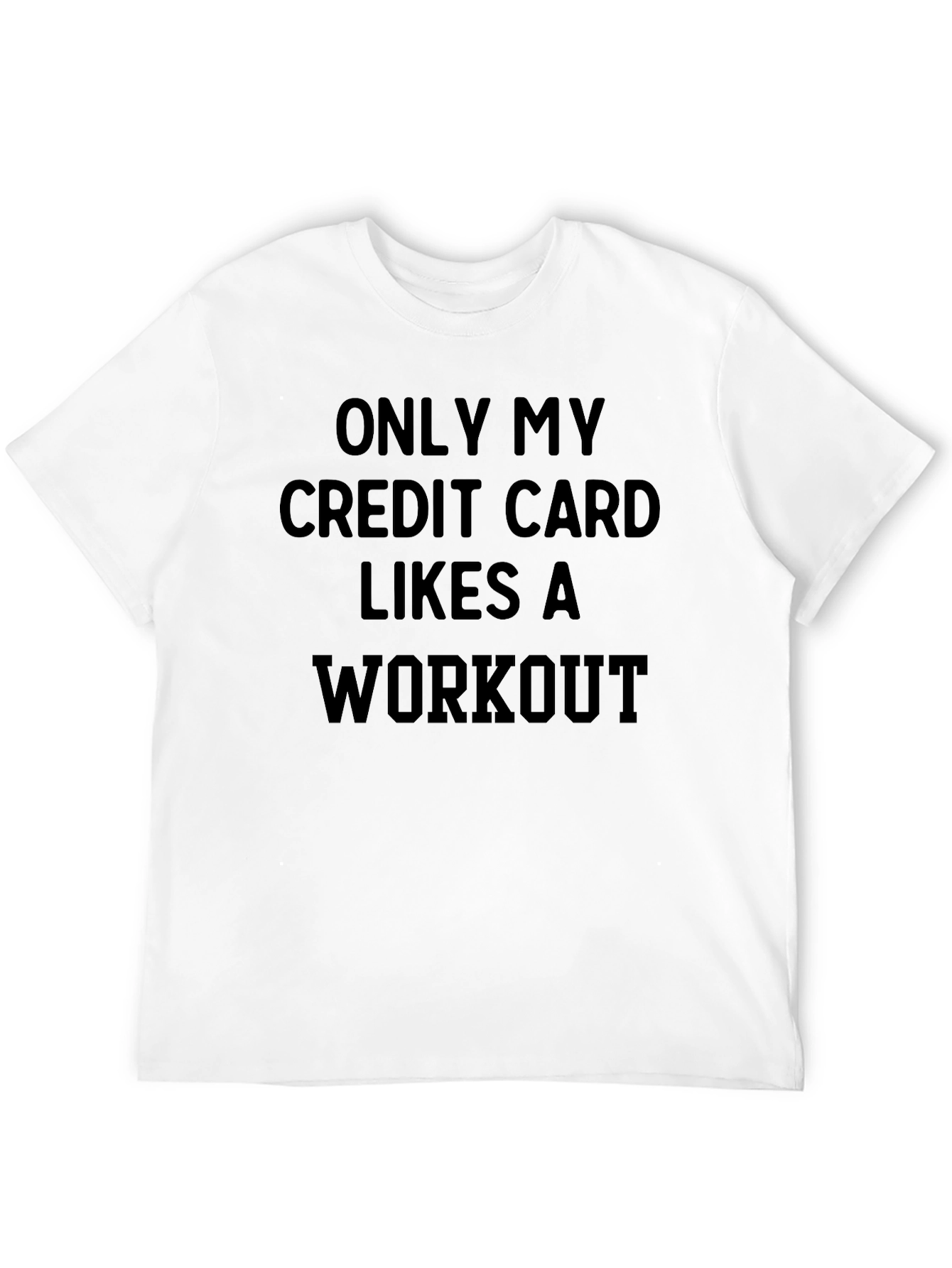 Black Funny Workout T-Shirt: Credit Card Likes Exercise view 12