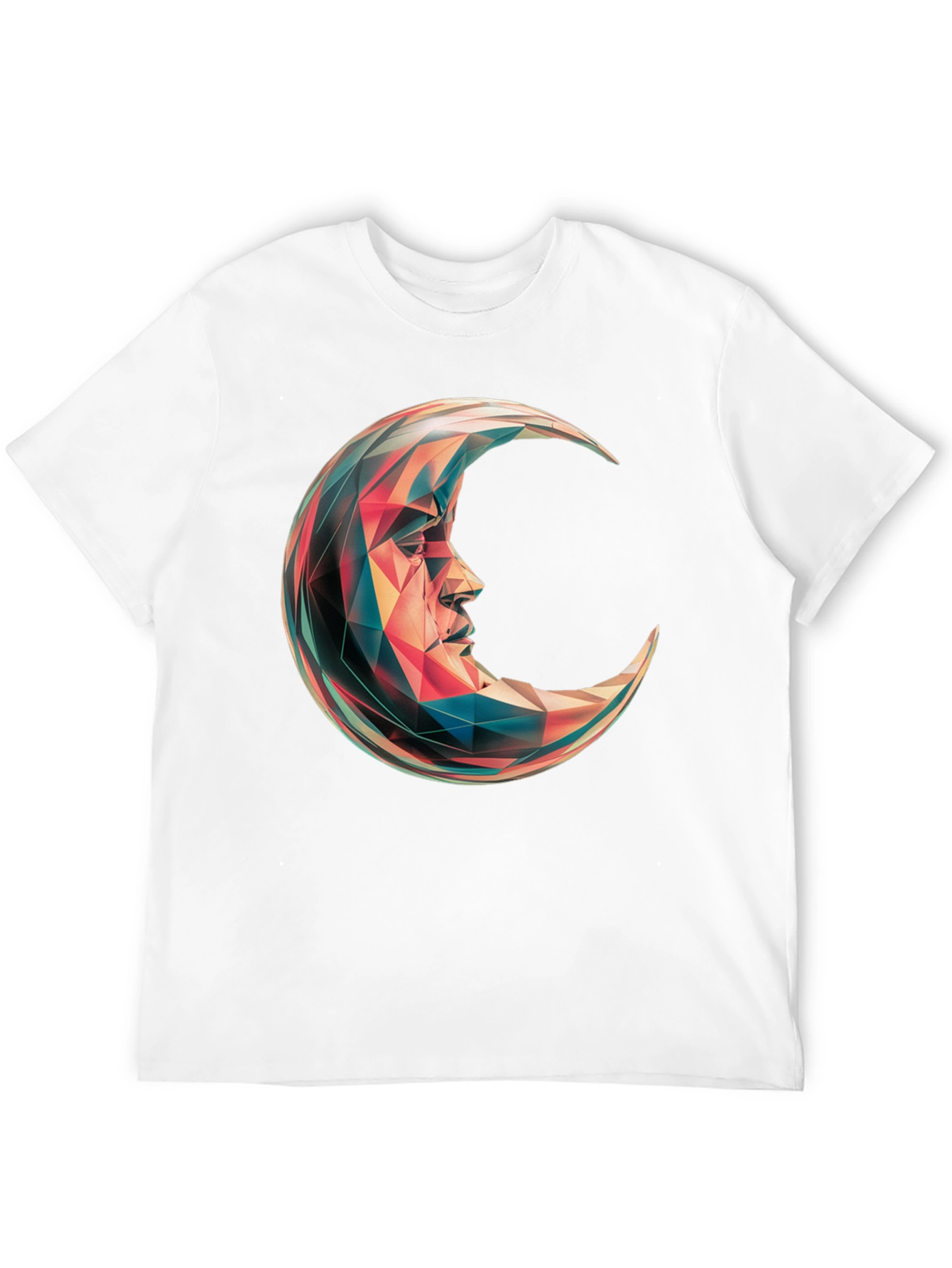 Black Geometric Crescent Moon Graphic T-Shirt - Black view 12