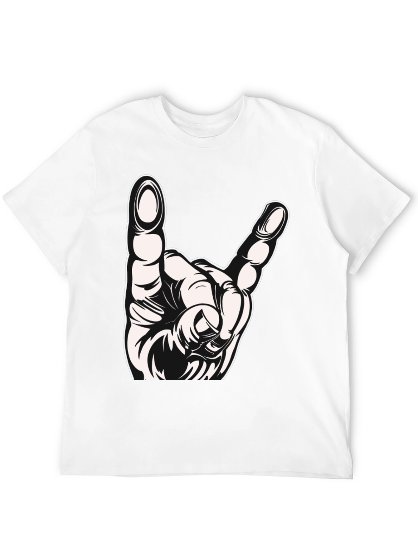Black Rock On Hand Gesture Graphic T-Shirt view 12