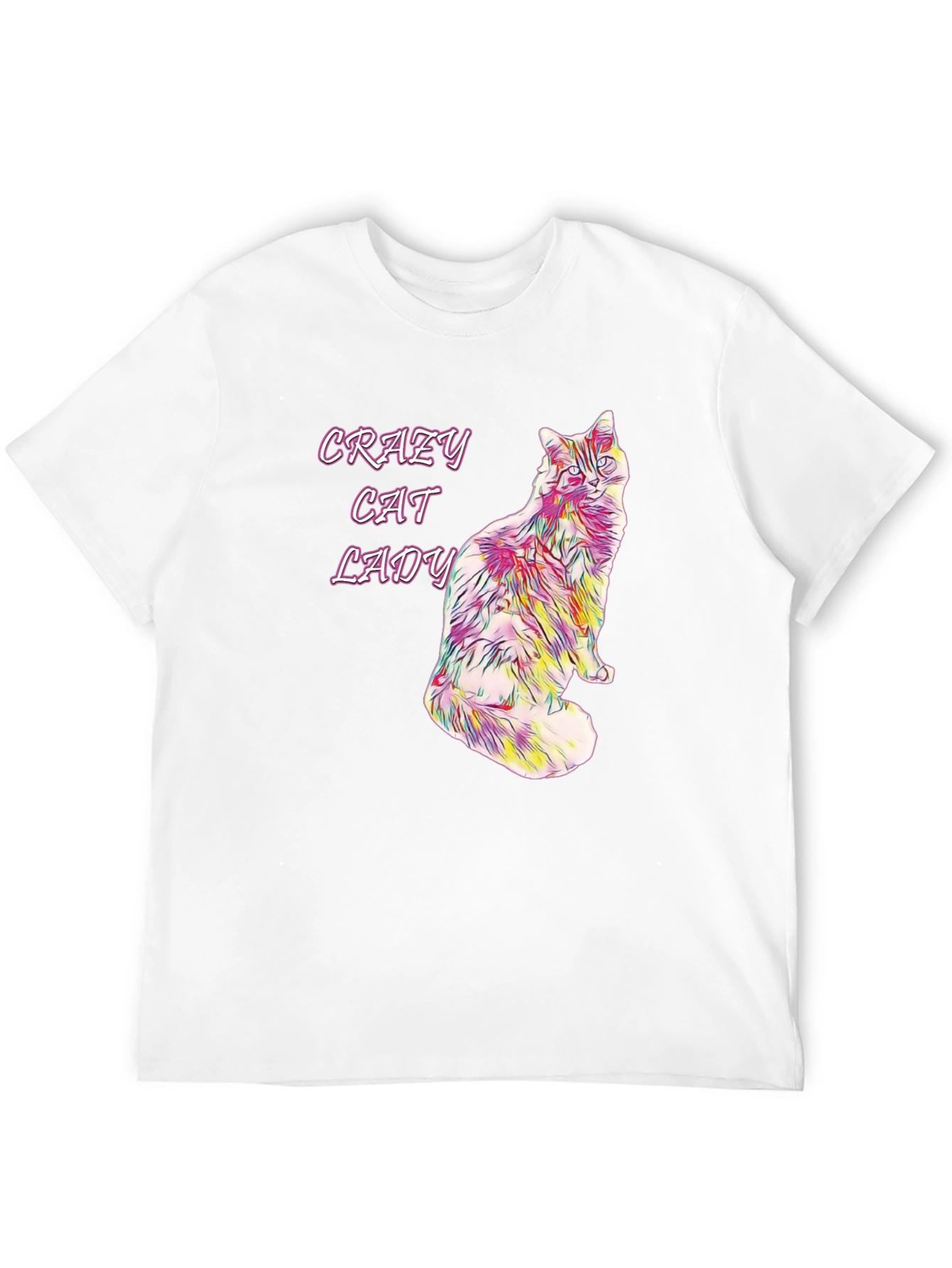 Black Crazy Cat Lady Graphic Tee - Fun Novelty Shirt view 12