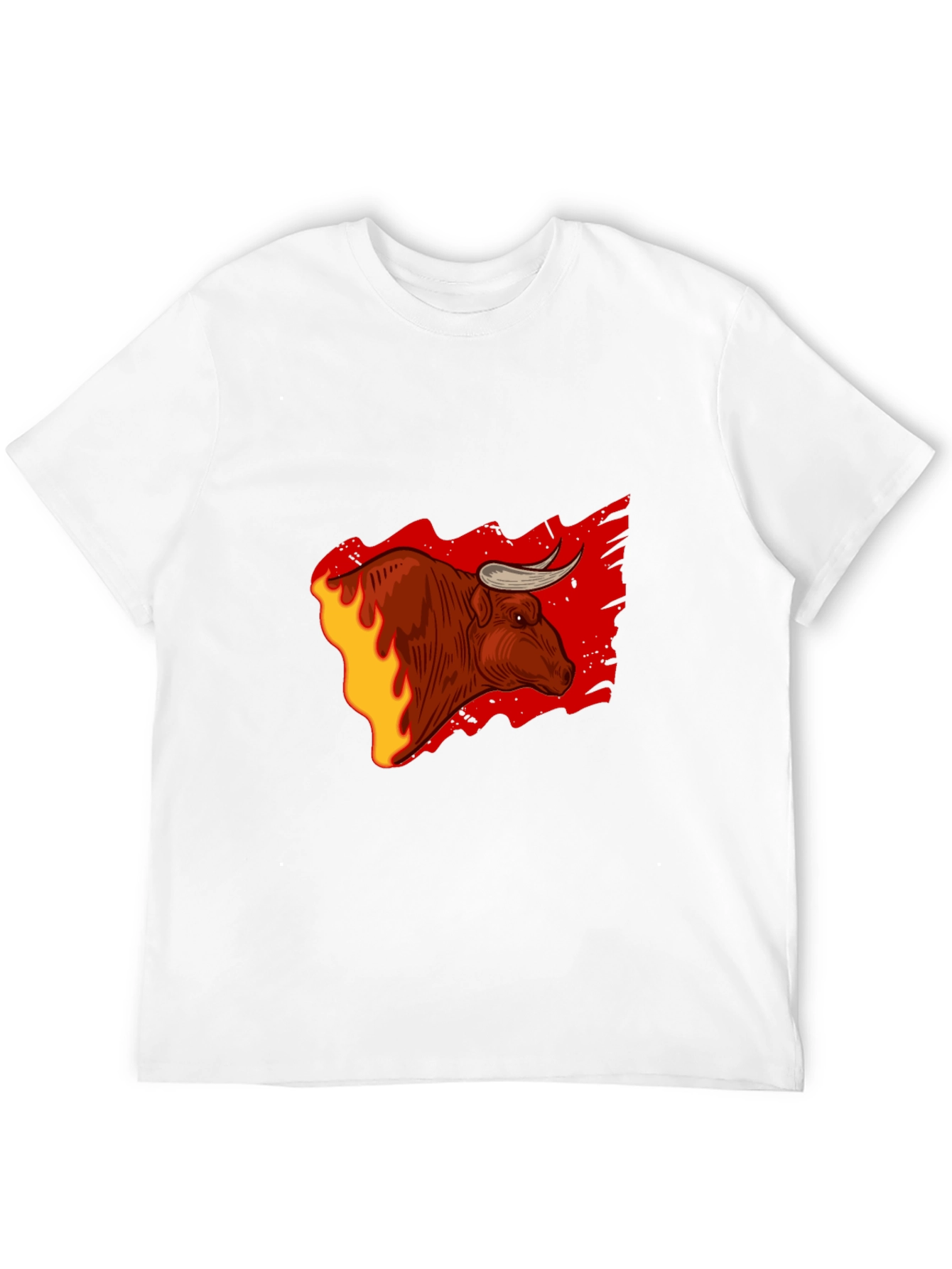 Black Fiery Bull Graphic Tee - Bold Black T-Shirt view 12