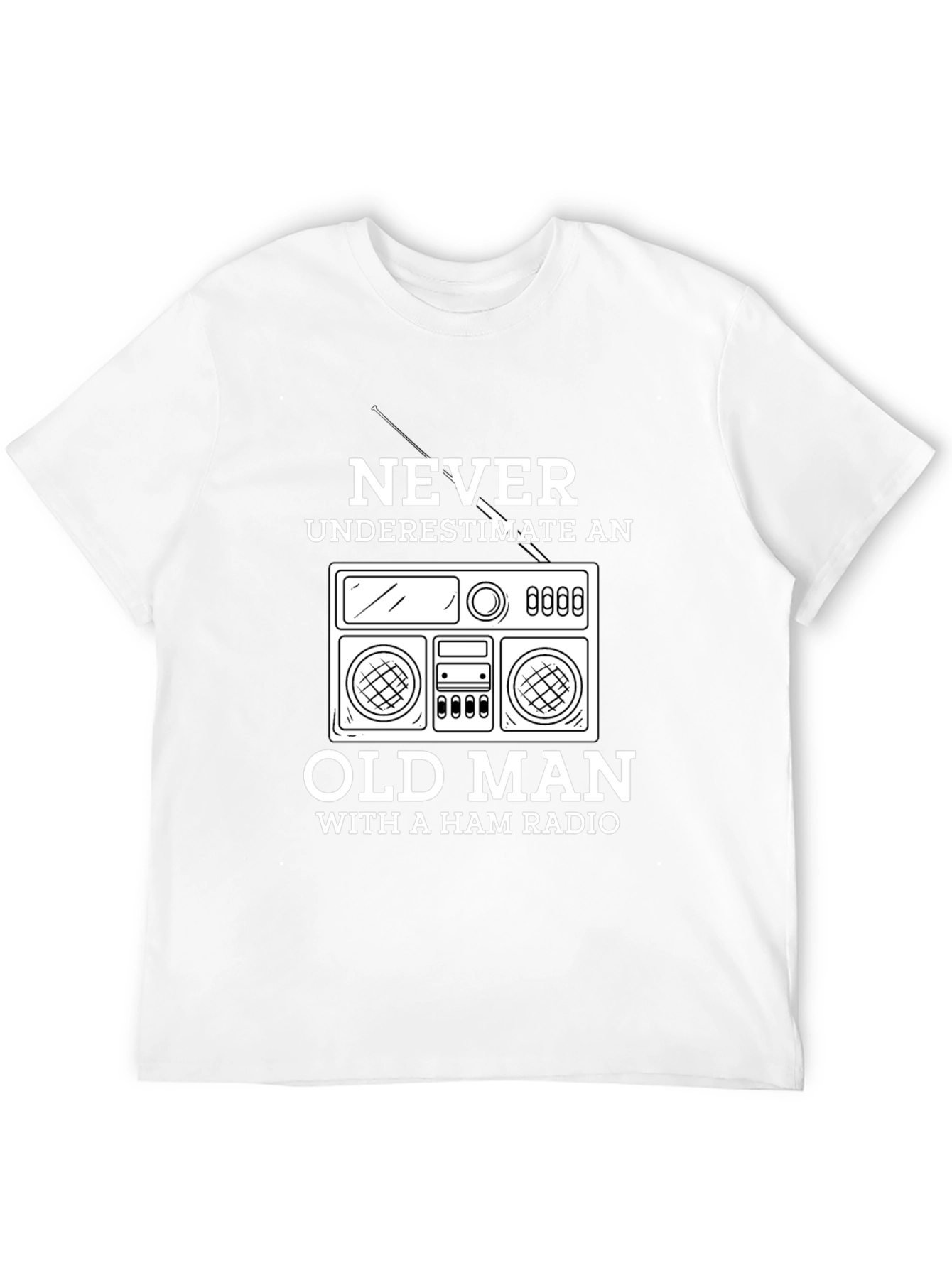 Black Ham Radio Old Man T-Shirt - Never Underestimate view 12