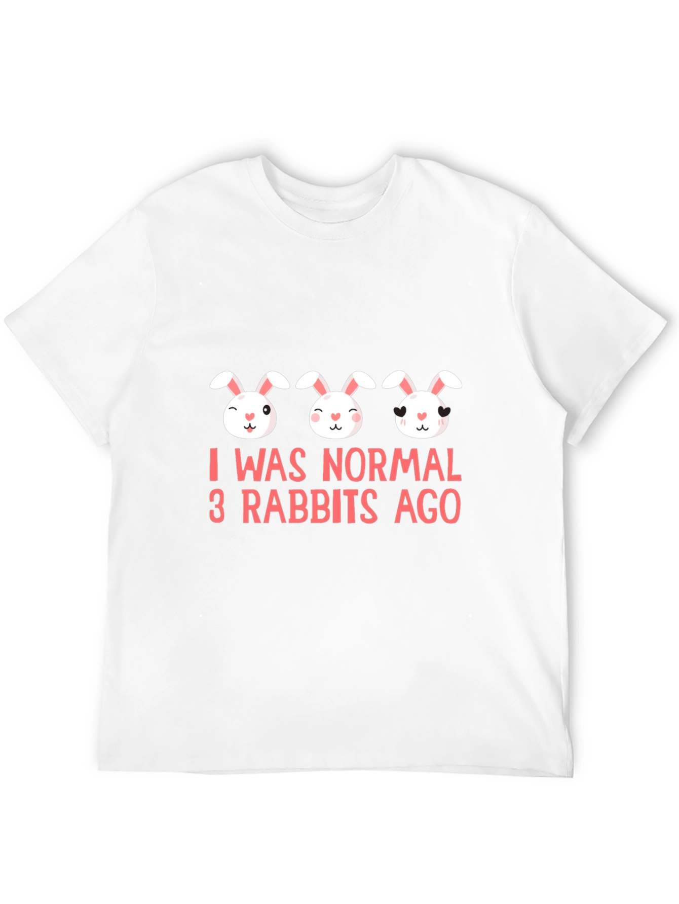 Black Funny Rabbit Graphic Print Black T-Shirt view 12