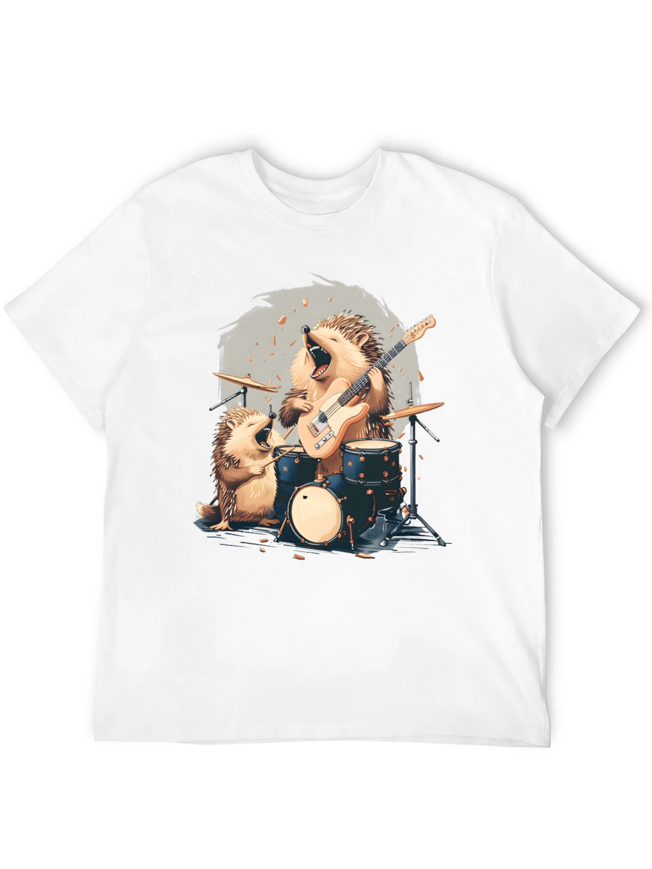 Black Hedgehog Band T-Shirt - Musician Hedgehog Tee view 12