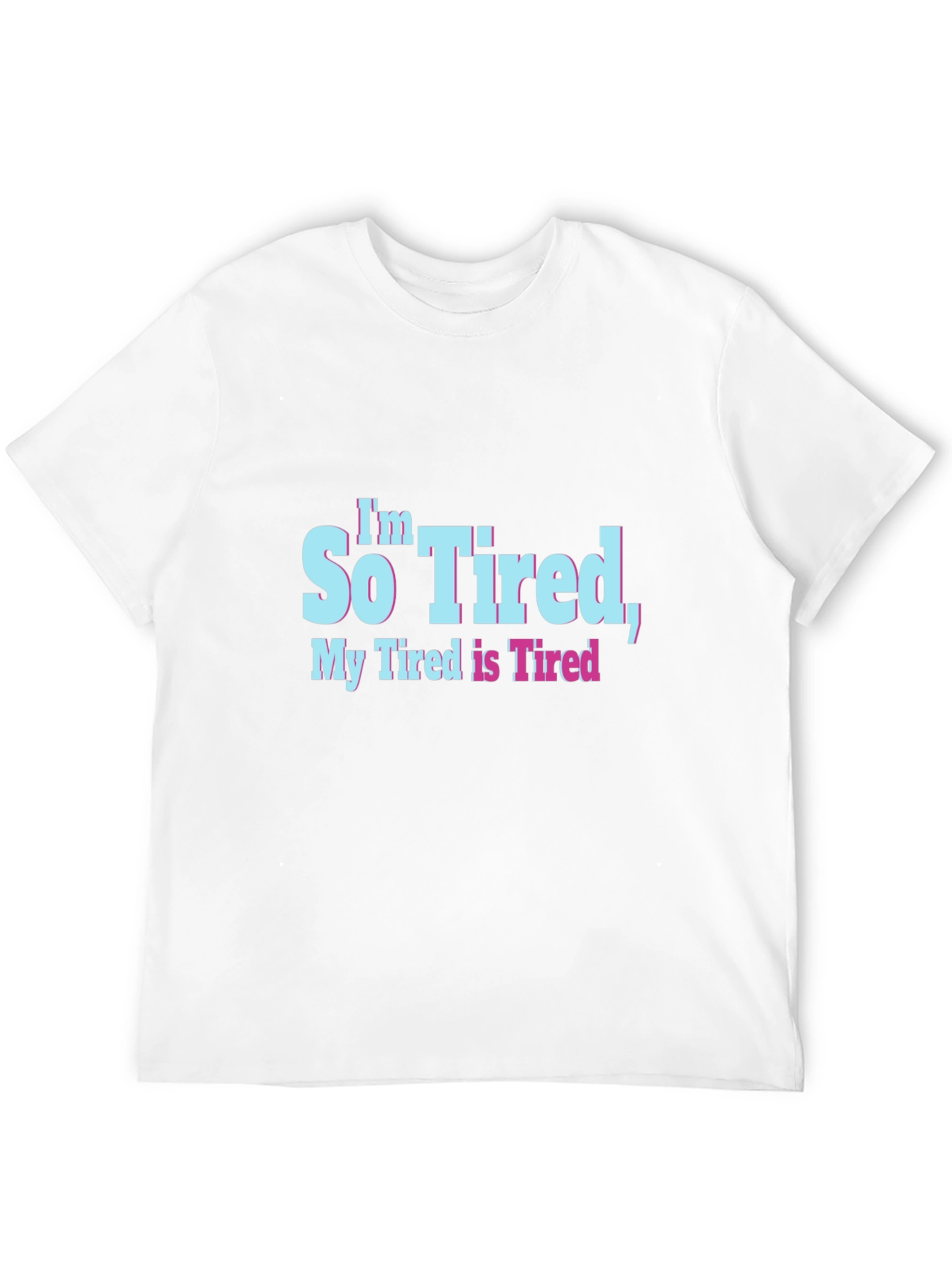 Black Funny Tired Graphic Tee - Soft Cotton Blend  view 12