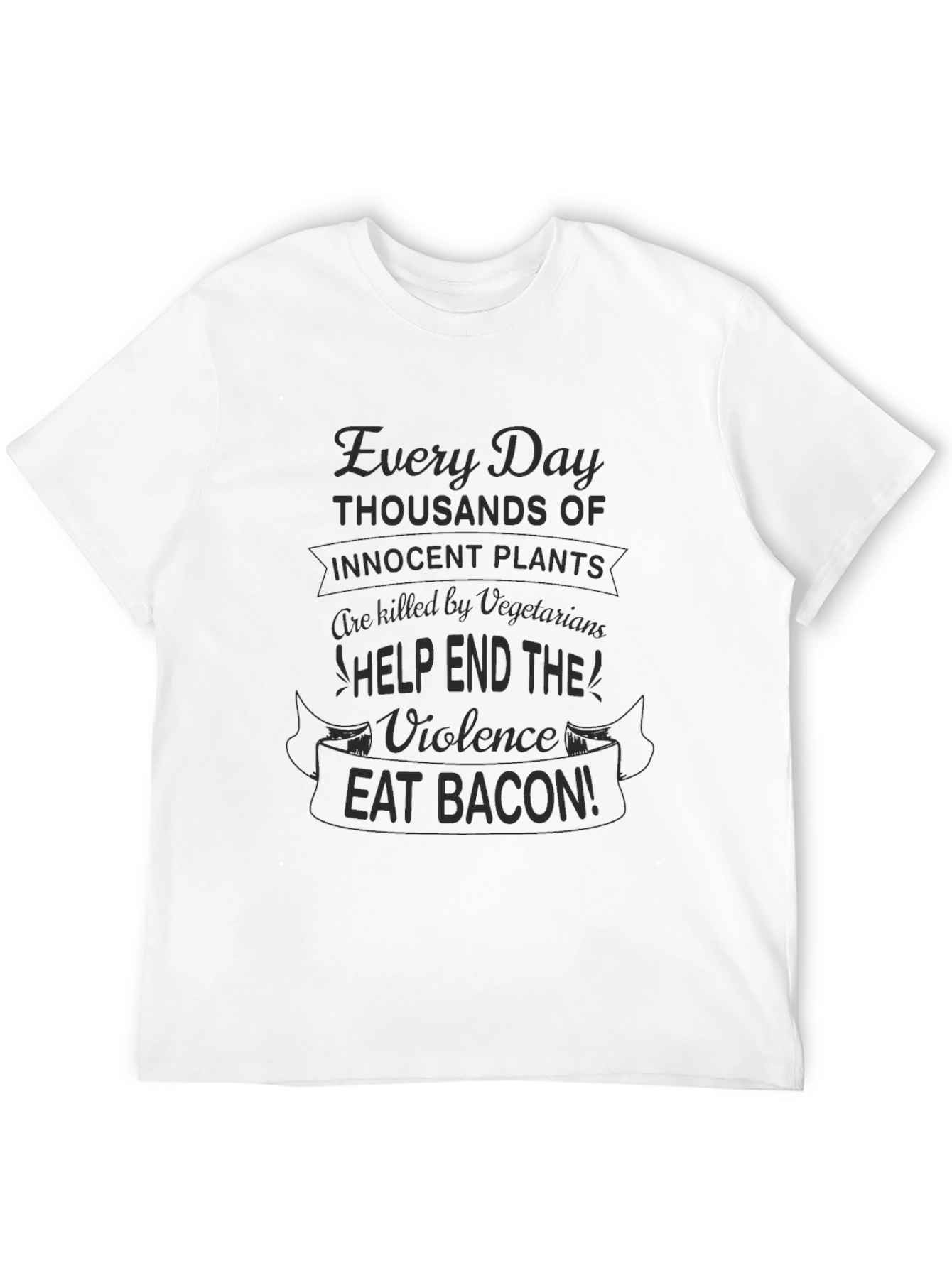 Black Eat Bacon Novelty T-Shirt view 12