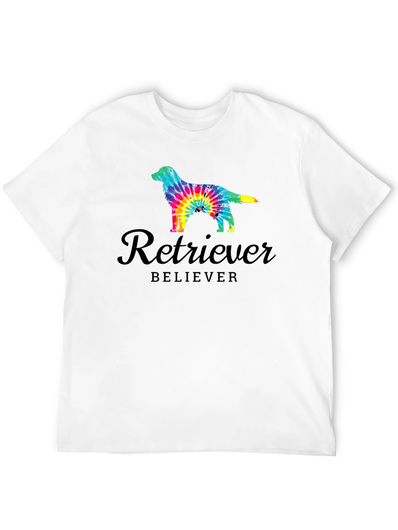 Black Retriever Believer Tie Dye Dog T-Shirt view 12