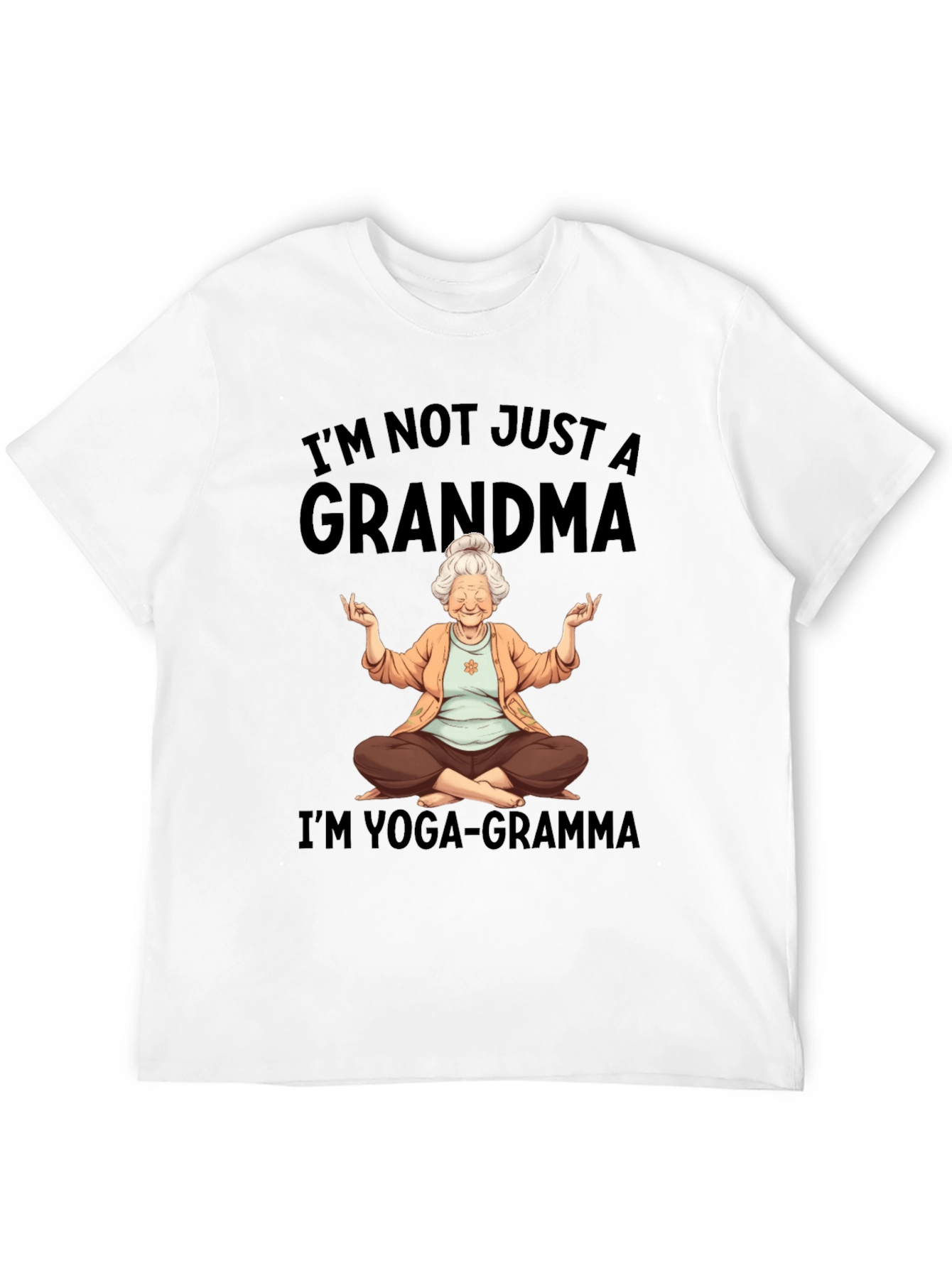 Black Yoga Grandma T-Shirt - I'm Not Just a Grandma view 12