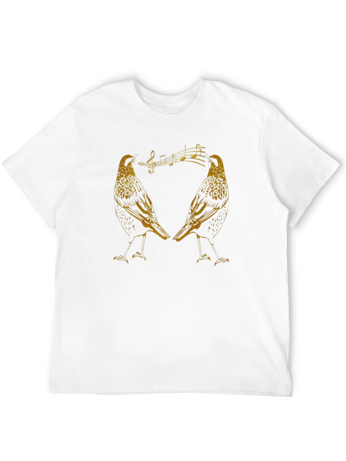 Black Singing Starlings Graphic Tee - Black Cotton T-Shirt view 12