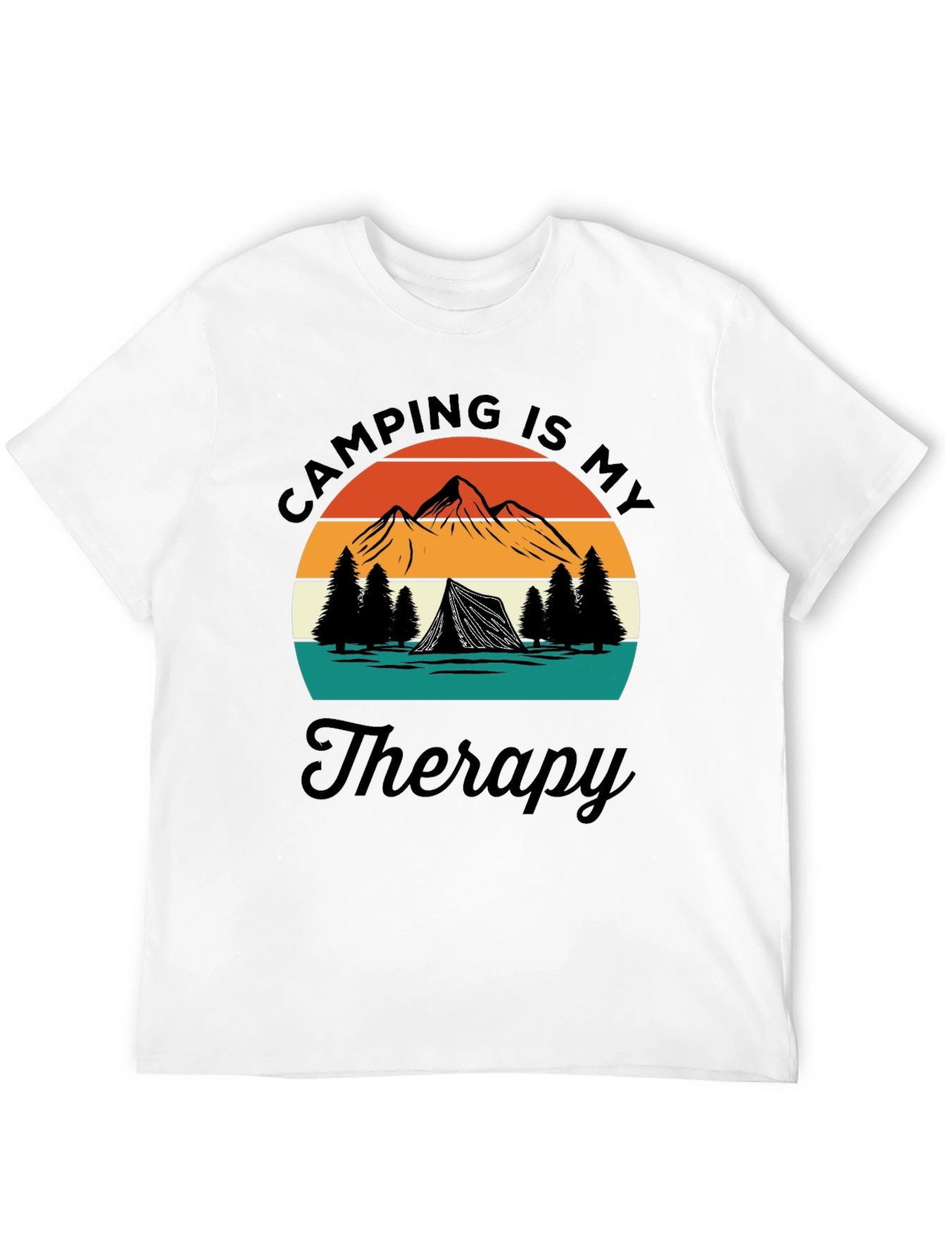 Black Camping Is My Therapy Graphic T-Shirt view 12