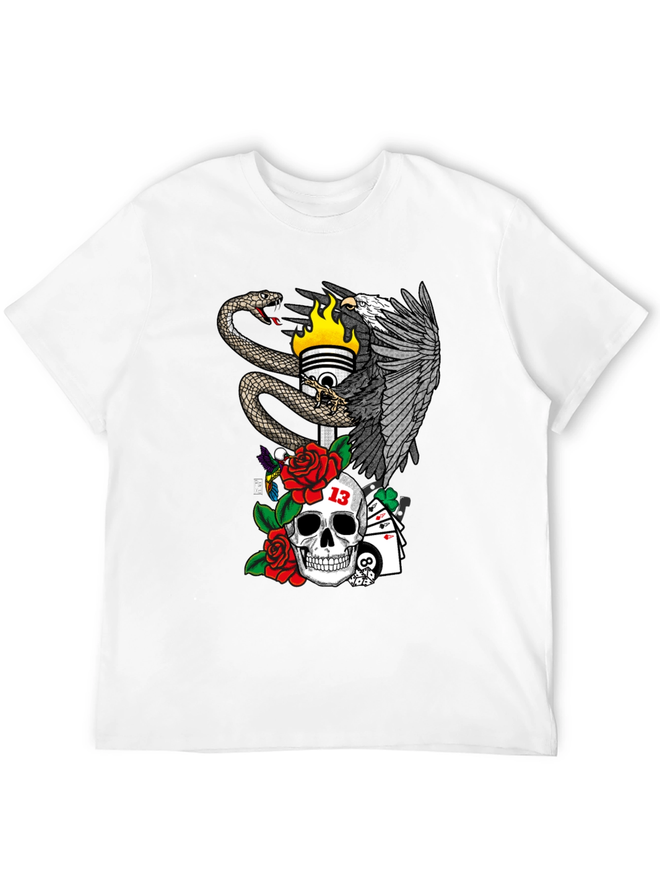 Black Eagle Snake Skull T-Shirt view 12