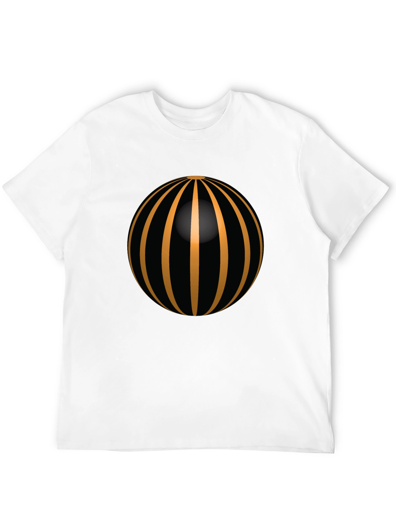Black Striking Striped Sphere Graphic Tee view 12