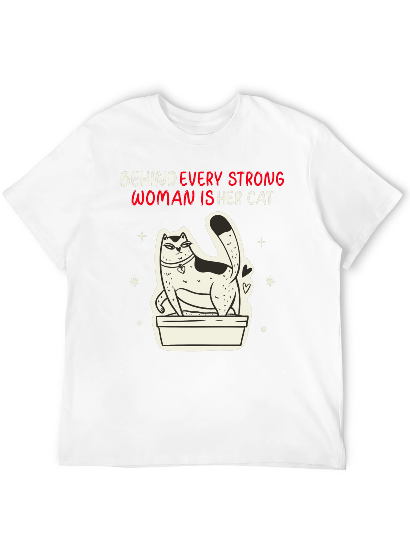 Black Strong Woman Cat T-Shirt view 12